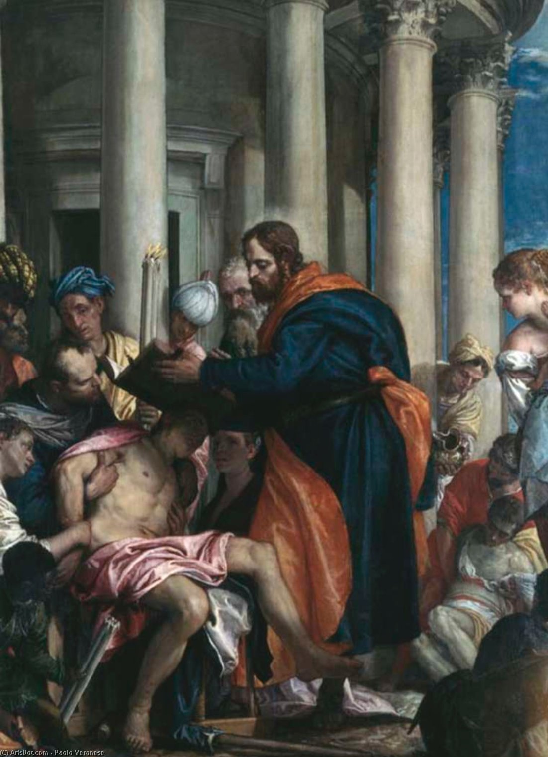 Wikioo.org – L'Encyclopédie des Beaux Arts - Peinture, Oeuvre de Paolo Veronese - saint barnabas guérir les malades