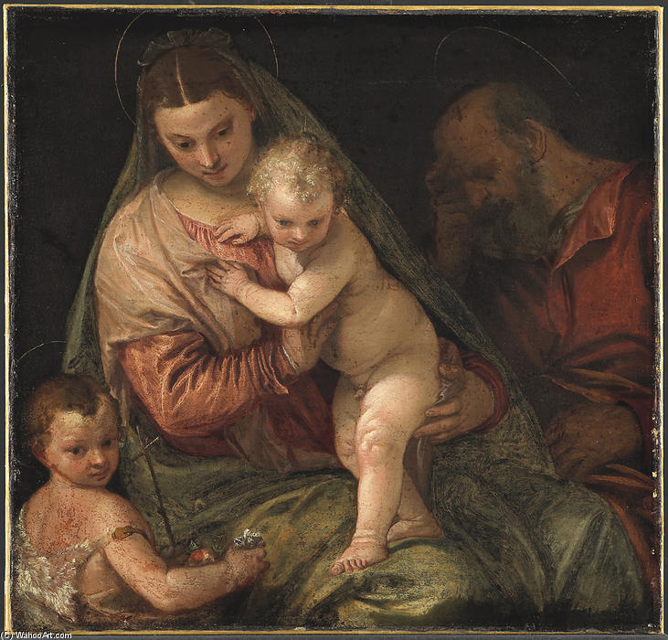 Wikioo.org - The Encyclopedia of Fine Arts - Painting, Artwork by Paolo Veronese - The Holy Family with the Infant St. John the Baptist