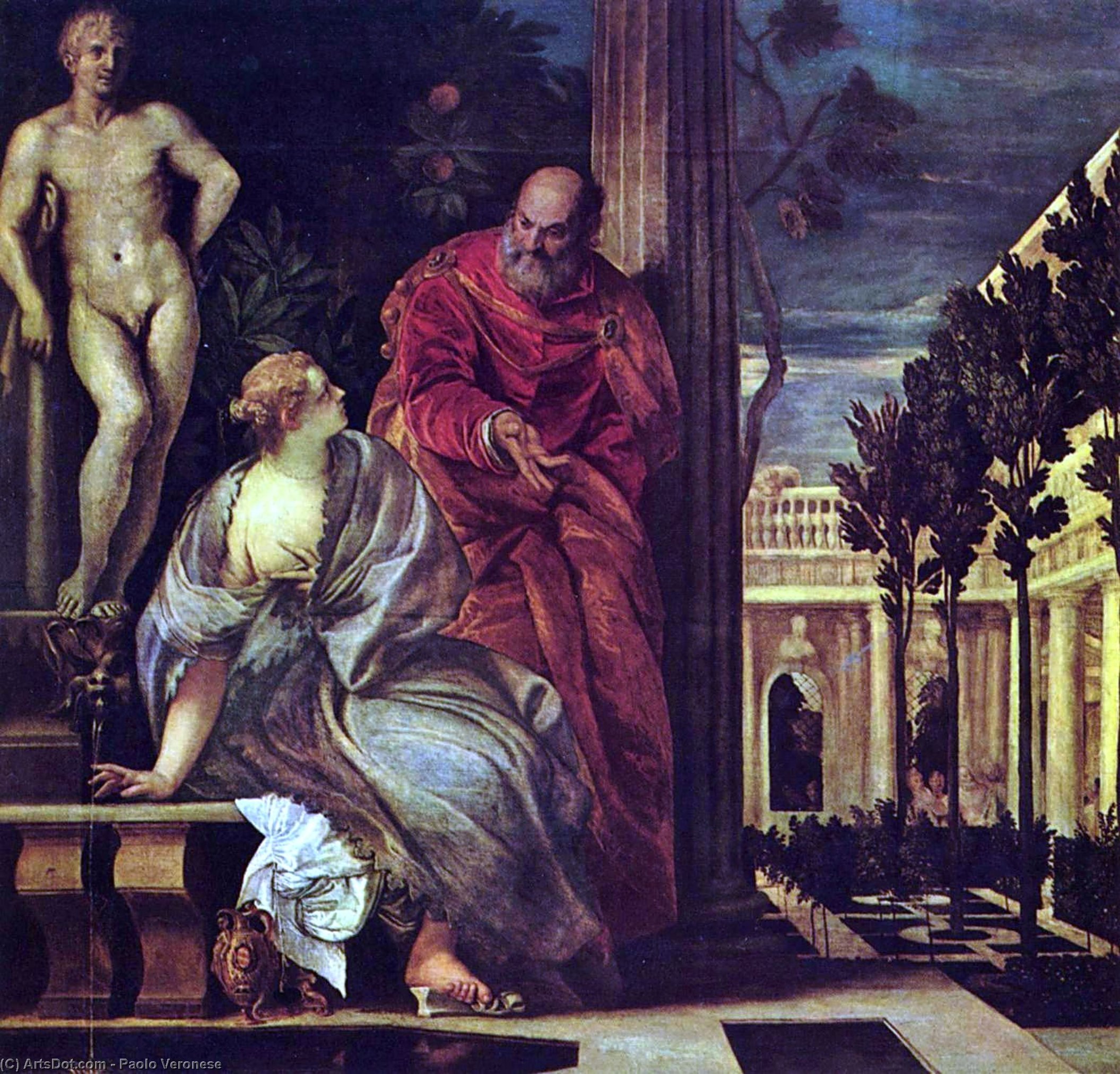 Wikioo.org - The Encyclopedia of Fine Arts - Painting, Artwork by Paolo Veronese - Bathsheba Bathing