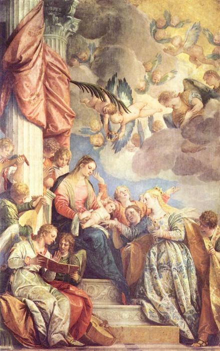 Wikioo.org – L'Encyclopédie des Beaux Arts - Peinture, Oeuvre de Paolo Veronese - mystic mariage de r catherine