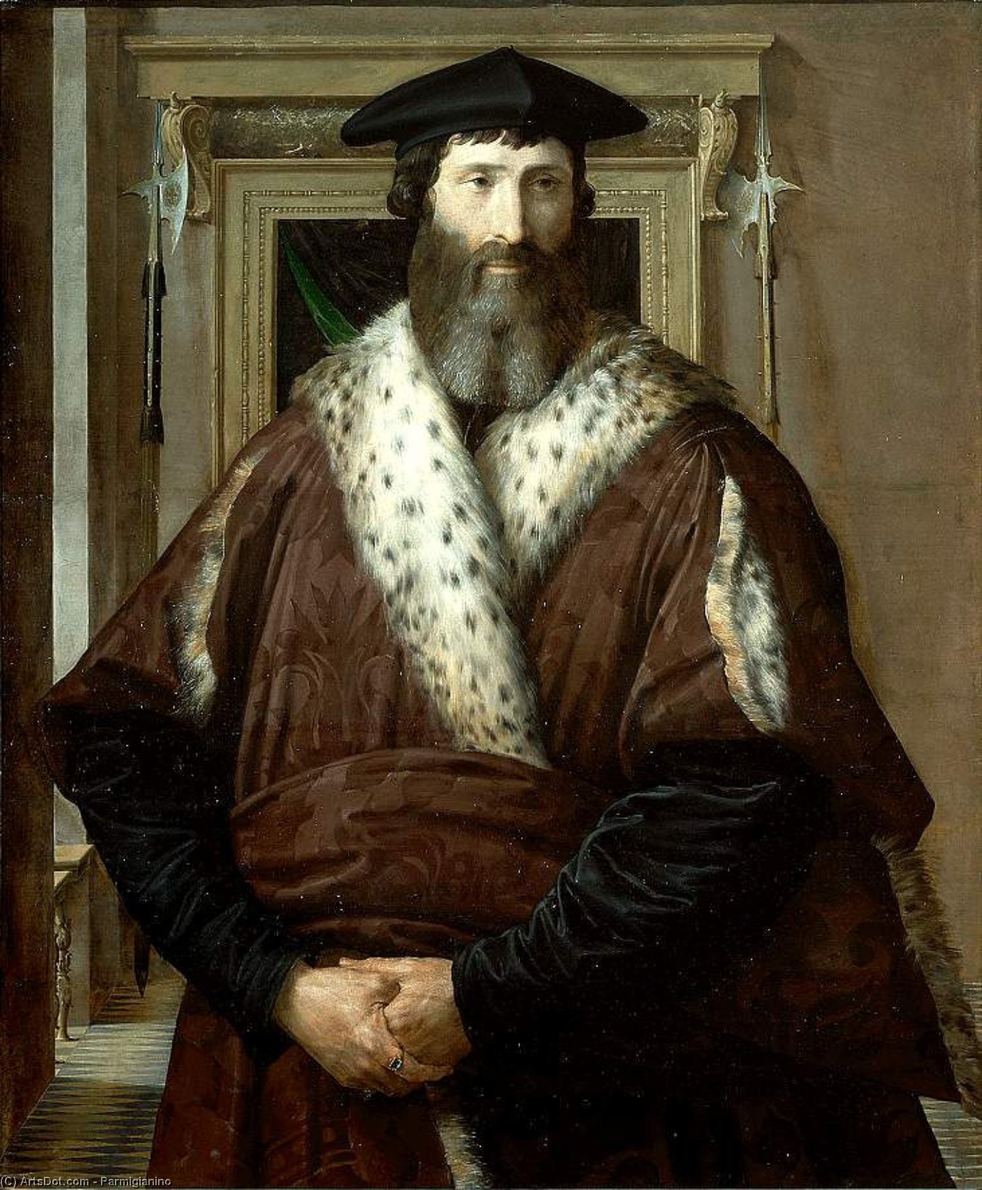 WikiOO.org - Encyclopedia of Fine Arts - Schilderen, Artwork Parmigianino - Malatesta Baglioni