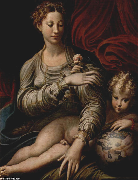 WikiOO.org - Enciklopedija dailės - Tapyba, meno kuriniai Parmigianino - Madonna of the Rose