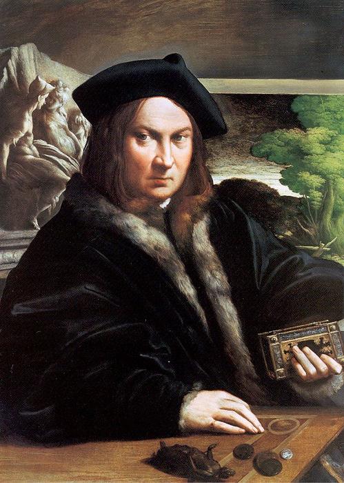 WikiOO.org - Encyclopedia of Fine Arts - Schilderen, Artwork Parmigianino - Portrait of a gentleman wearing a beret