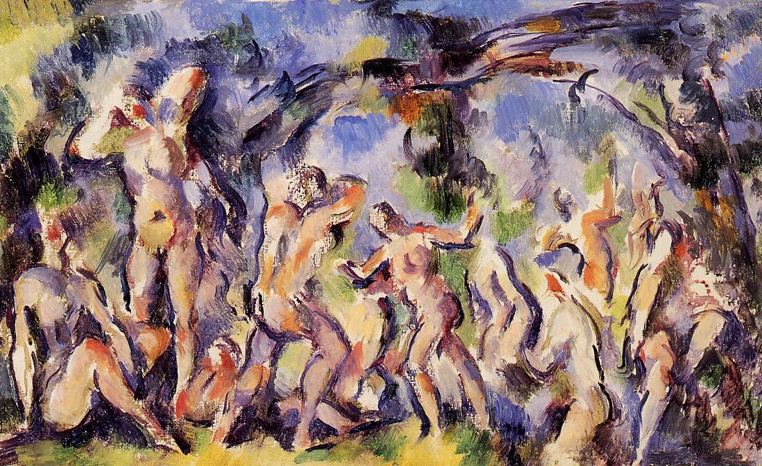 Wikoo.org - موسوعة الفنون الجميلة - اللوحة، العمل الفني Paul Cezanne - Study of Bathers