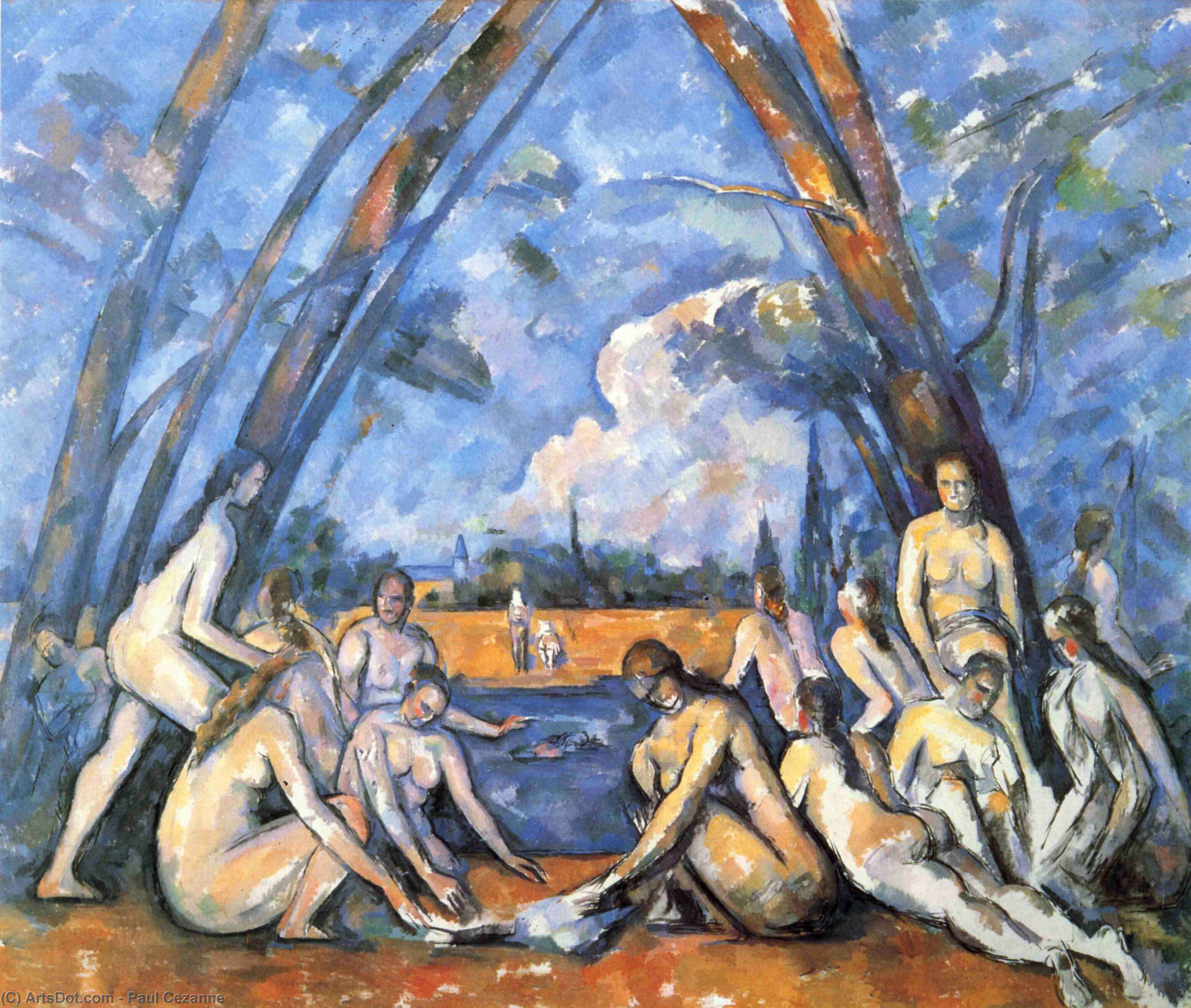 WikiOO.org - Encyclopedia of Fine Arts - Maleri, Artwork Paul Cezanne - Large Bathers