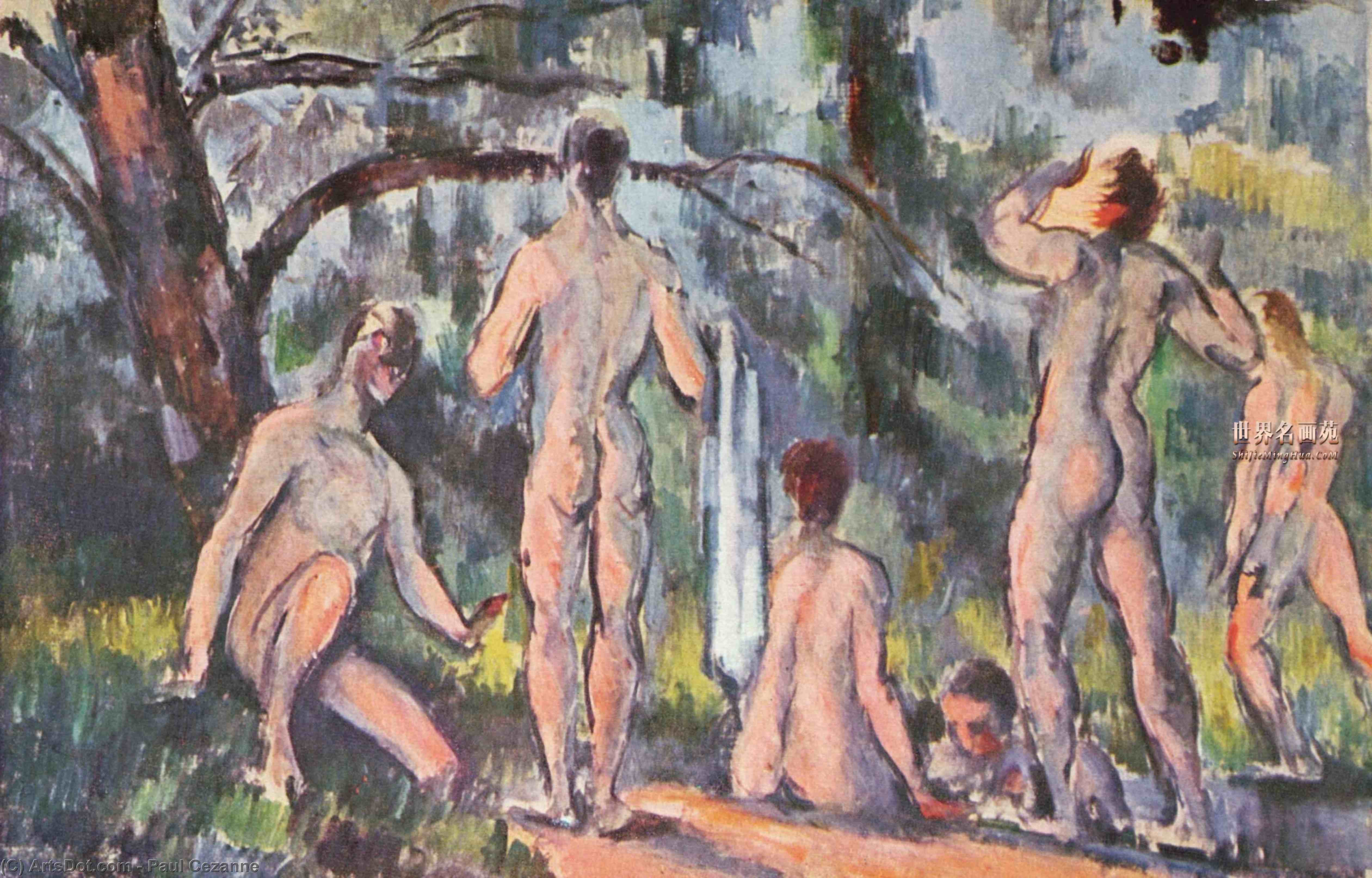 Wikioo.org - สารานุกรมวิจิตรศิลป์ - จิตรกรรม Paul Cezanne - Study of Bathers