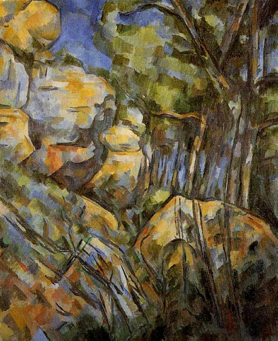 Wikioo.org - Die Enzyklopädie bildender Kunst - Malerei, Kunstwerk von Paul Cezanne - Rocks in der Nähe der Höhlen unter dem Chateau Noir