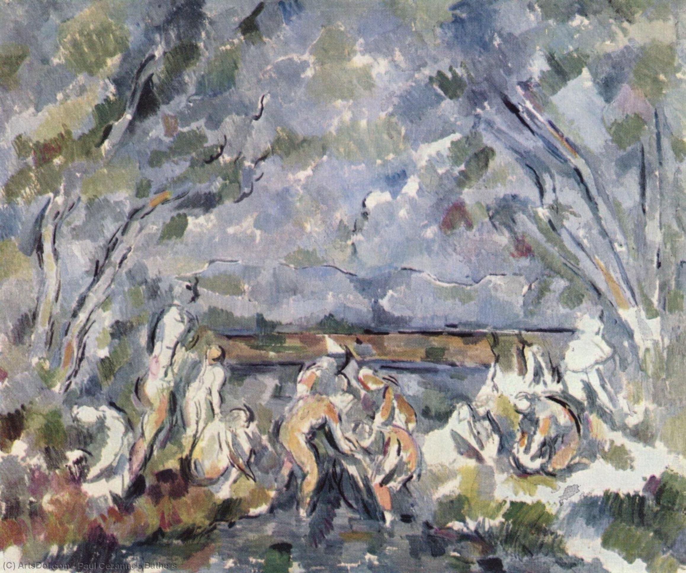 Wikioo.org - Die Enzyklopädie bildender Kunst - Malerei, Kunstwerk von Paul Cezanne - Badegäste