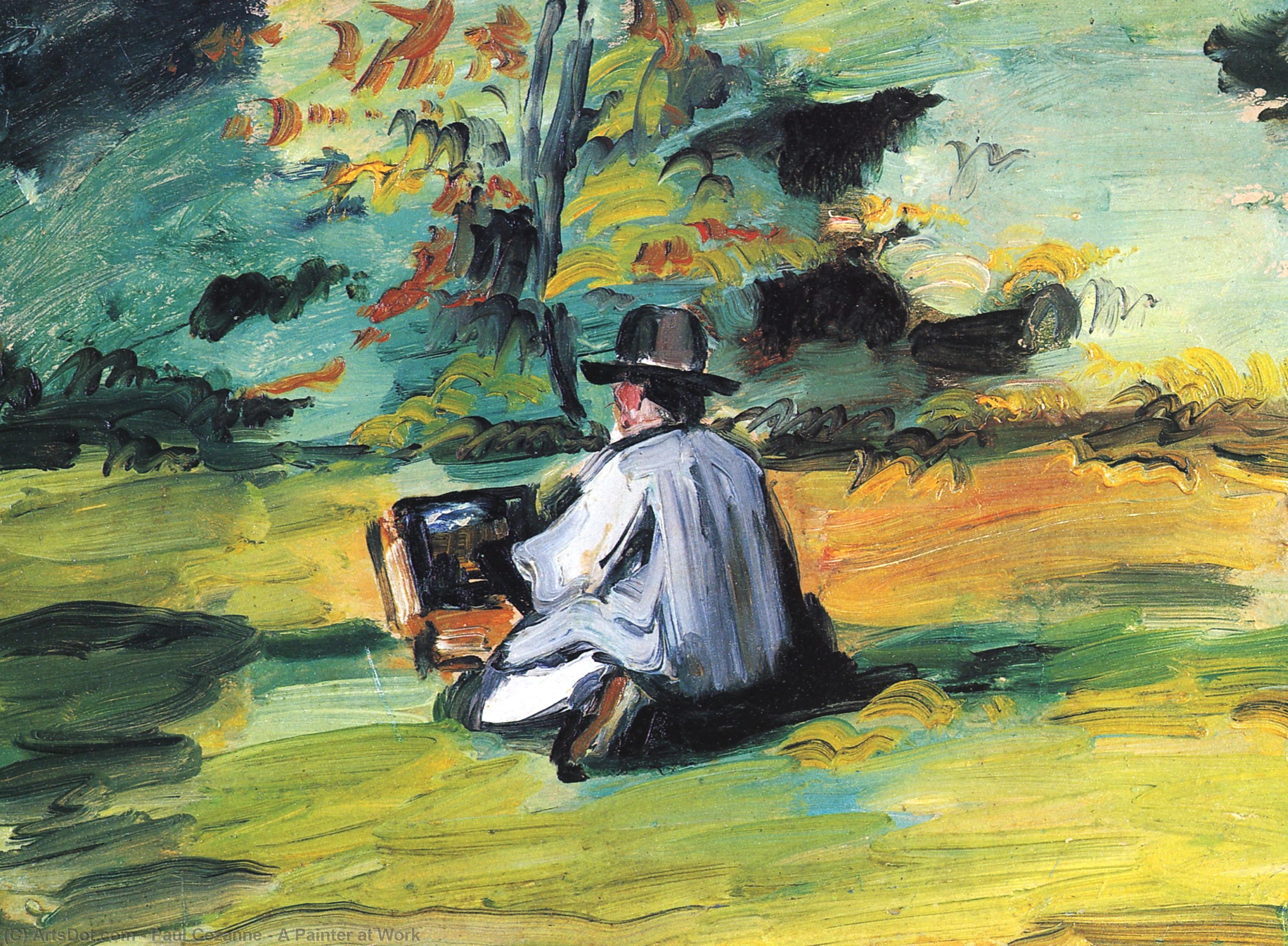 Wikioo.org - Encyklopedia Sztuk Pięknych - Malarstwo, Grafika Paul Cezanne - A Painter at Work