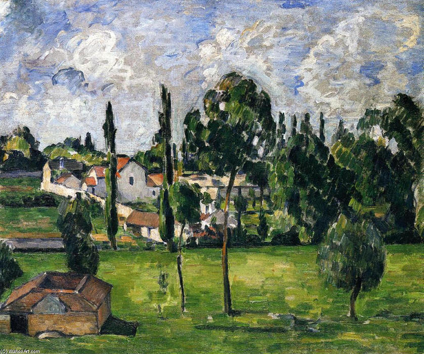 WikiOO.org - Енциклопедия за изящни изкуства - Живопис, Произведения на изкуството Paul Cezanne - Landscape with Waterline