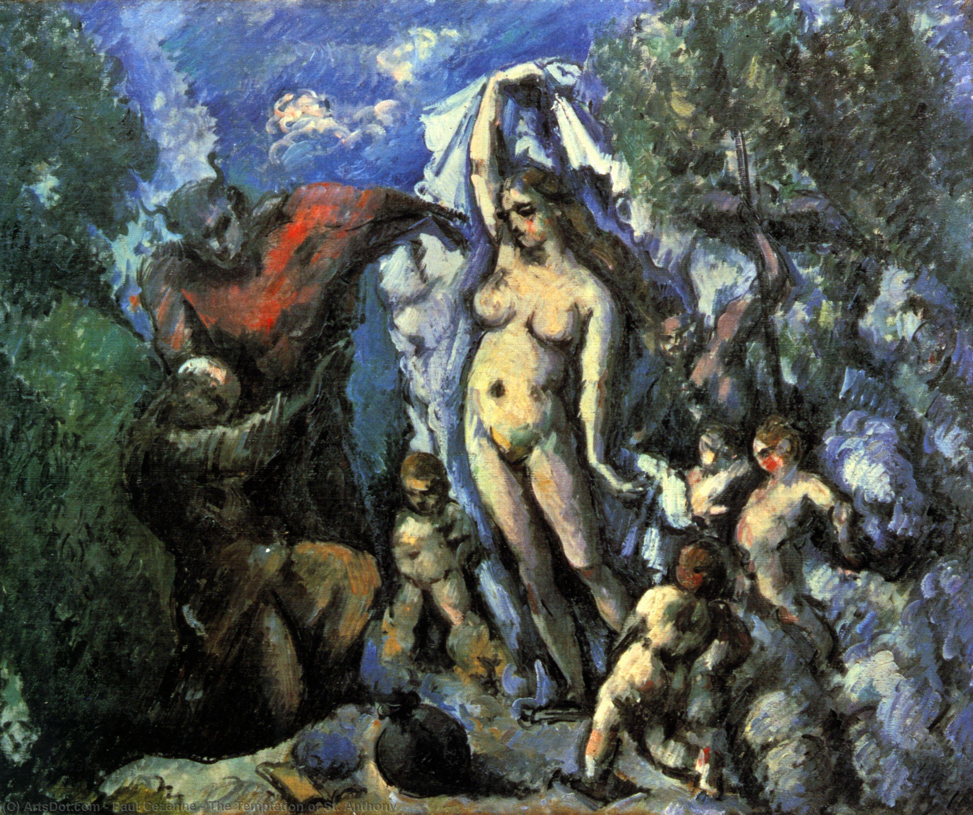 Wikoo.org - موسوعة الفنون الجميلة - اللوحة، العمل الفني Paul Cezanne - The Temptation of St. Anthony