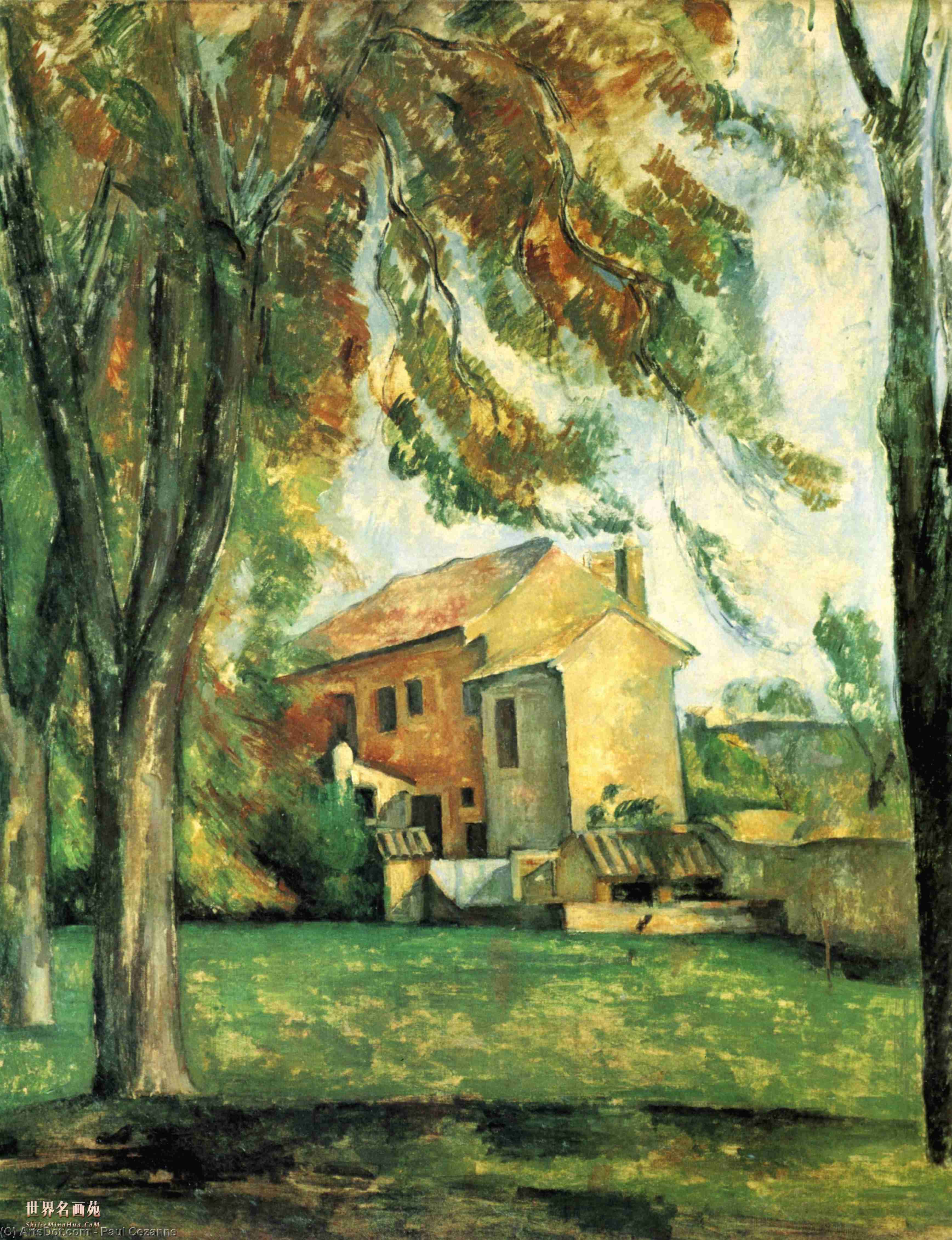 Wikoo.org - موسوعة الفنون الجميلة - اللوحة، العمل الفني Paul Cezanne - The pond of the Jas de Bouffan