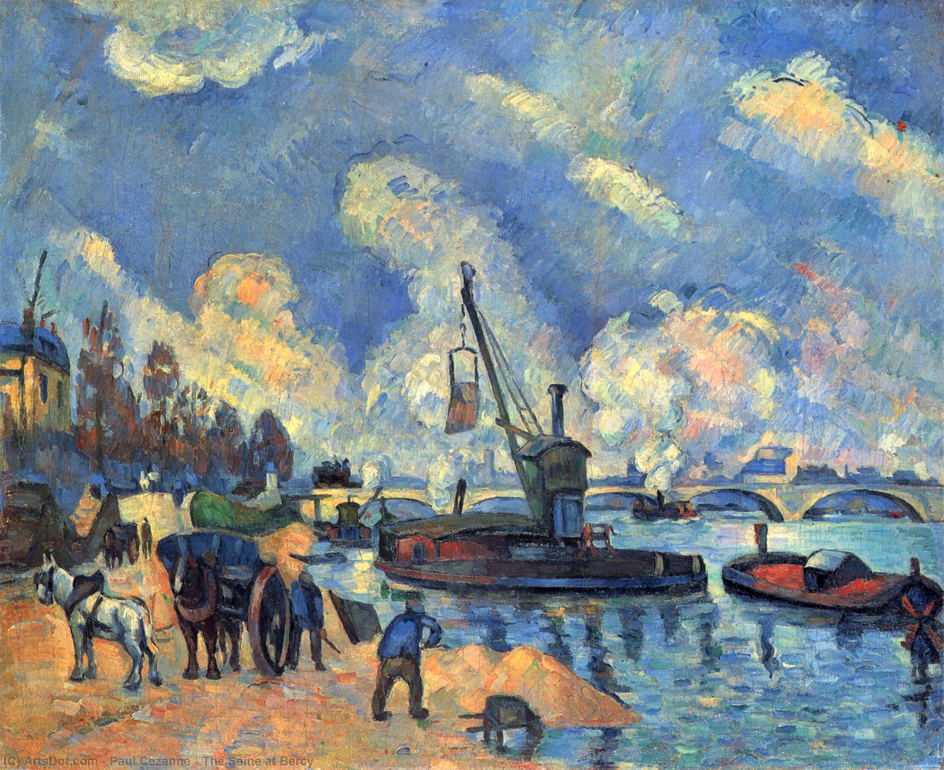 Wikoo.org - موسوعة الفنون الجميلة - اللوحة، العمل الفني Paul Cezanne - The Seine at Bercy