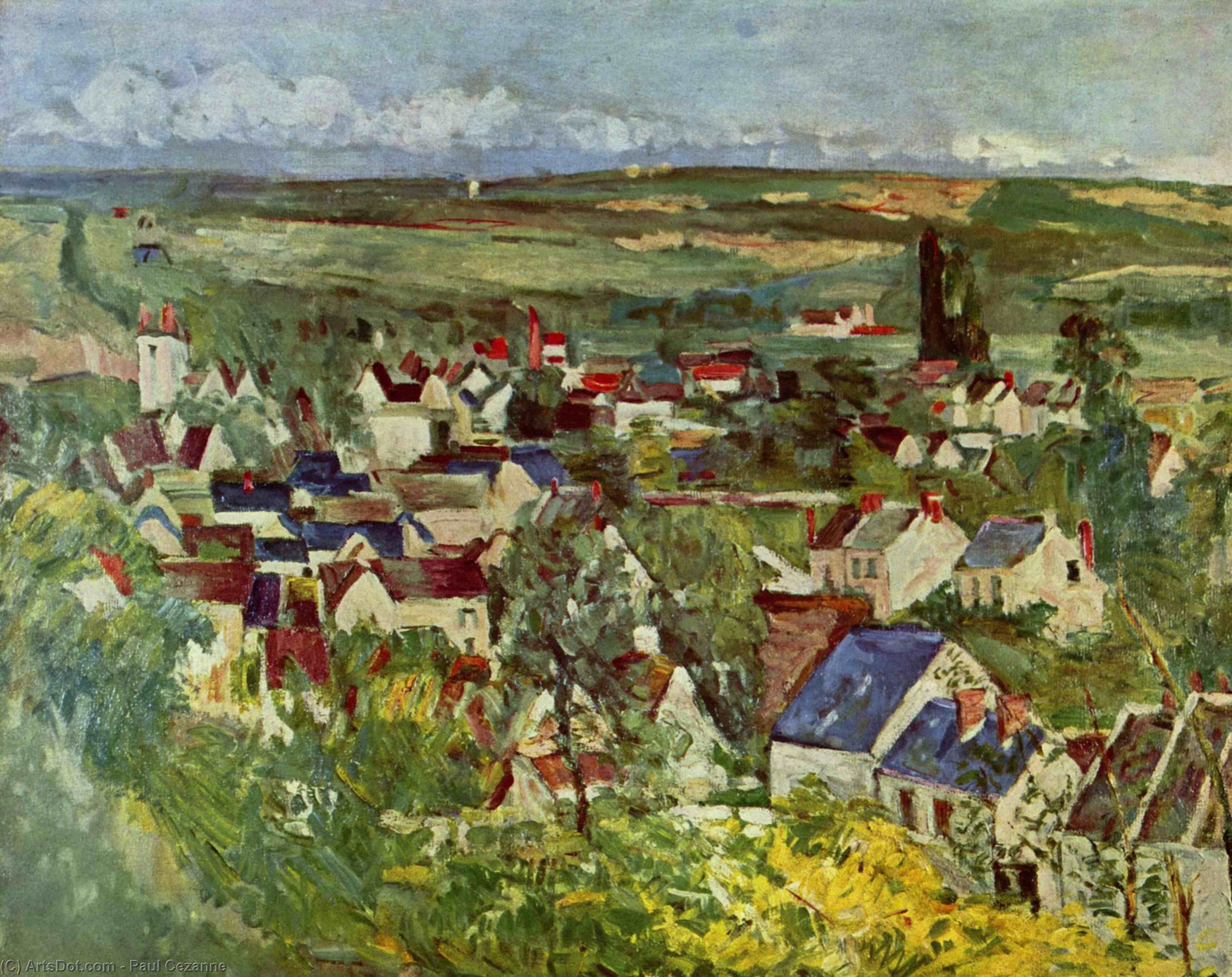 Wikioo.org - สารานุกรมวิจิตรศิลป์ - จิตรกรรม Paul Cezanne - View of Auvers