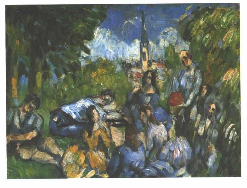 Wikoo.org - موسوعة الفنون الجميلة - اللوحة، العمل الفني Paul Cezanne - A Lunch on the Grass