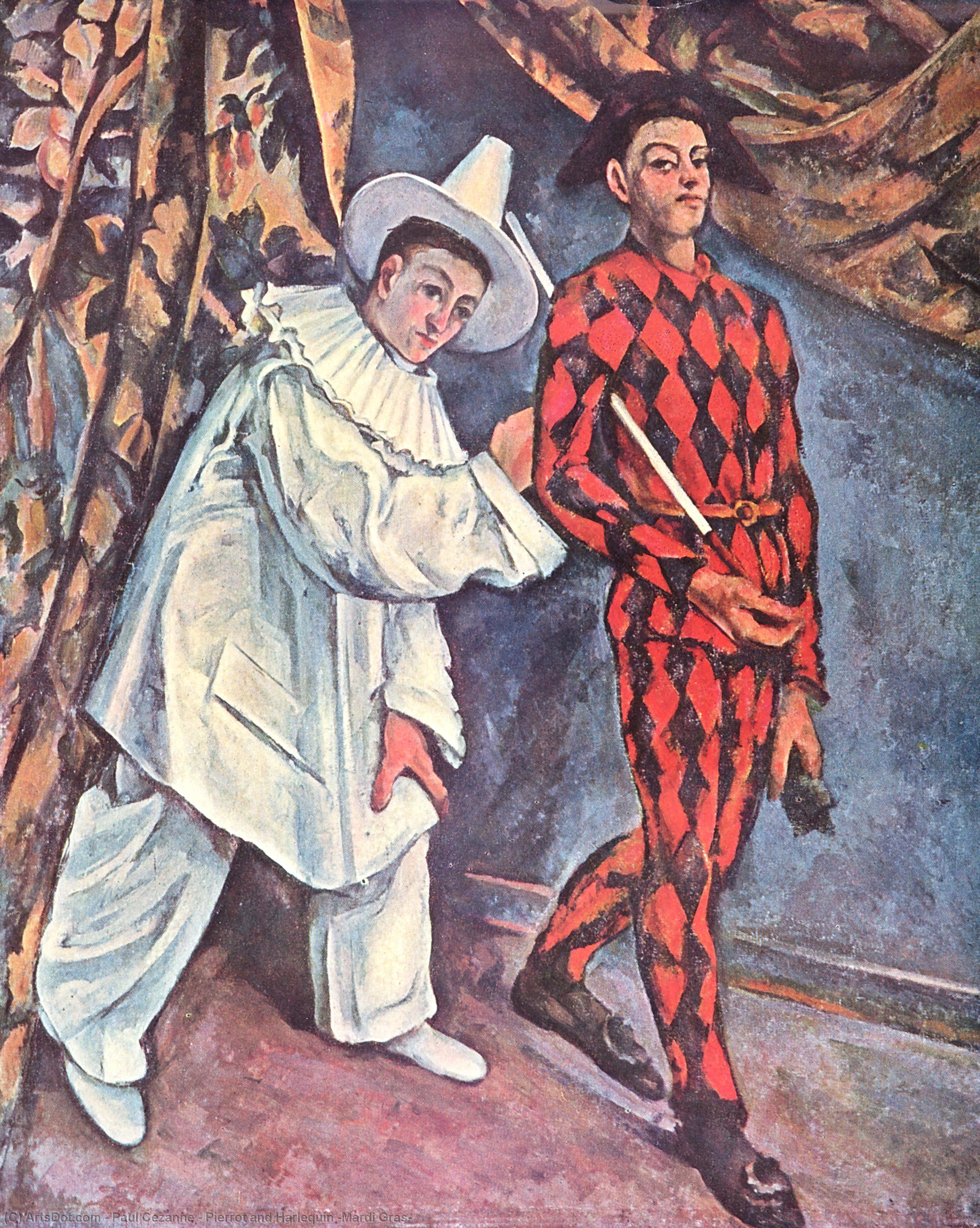 WikiOO.org - 百科事典 - 絵画、アートワーク Paul Cezanne - ピエロ と ハーレクイン マーディ  フォアグラ