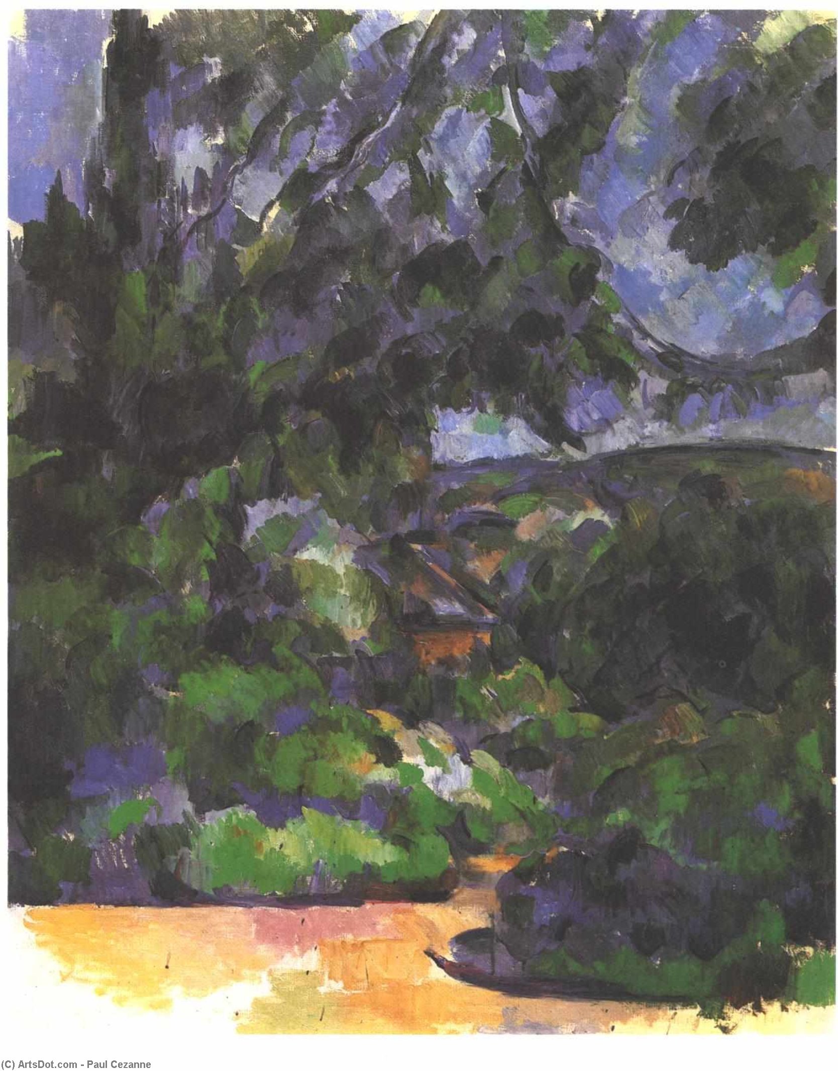 Wikioo.org - The Encyclopedia of Fine Arts - Painting, Artwork by Paul Cezanne - Blue Landscape