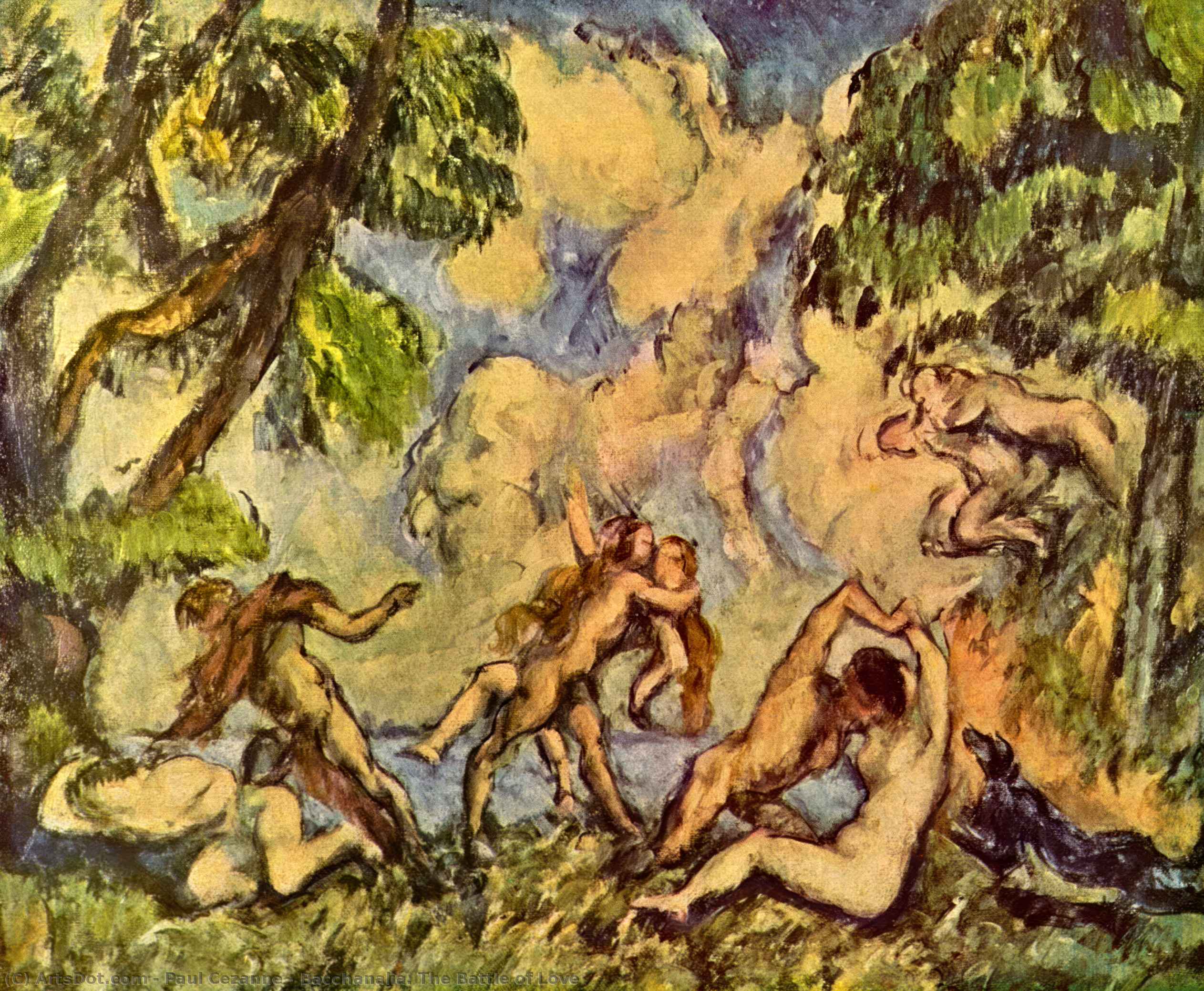 WikiOO.org - 백과 사전 - 회화, 삽화 Paul Cezanne - Bacchanalia. The Battle of Love