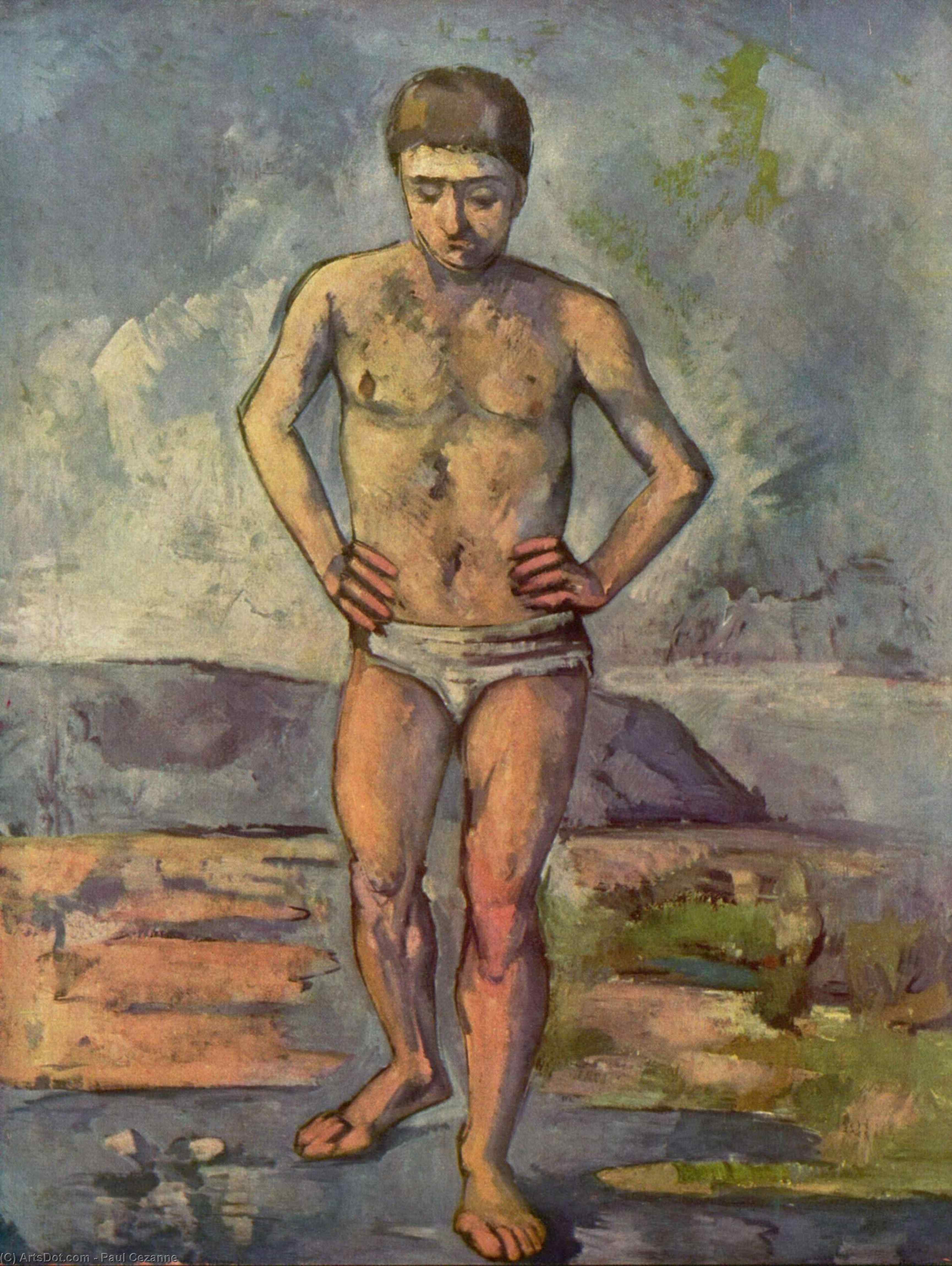 Wikoo.org - موسوعة الفنون الجميلة - اللوحة، العمل الفني Paul Cezanne - Bather
