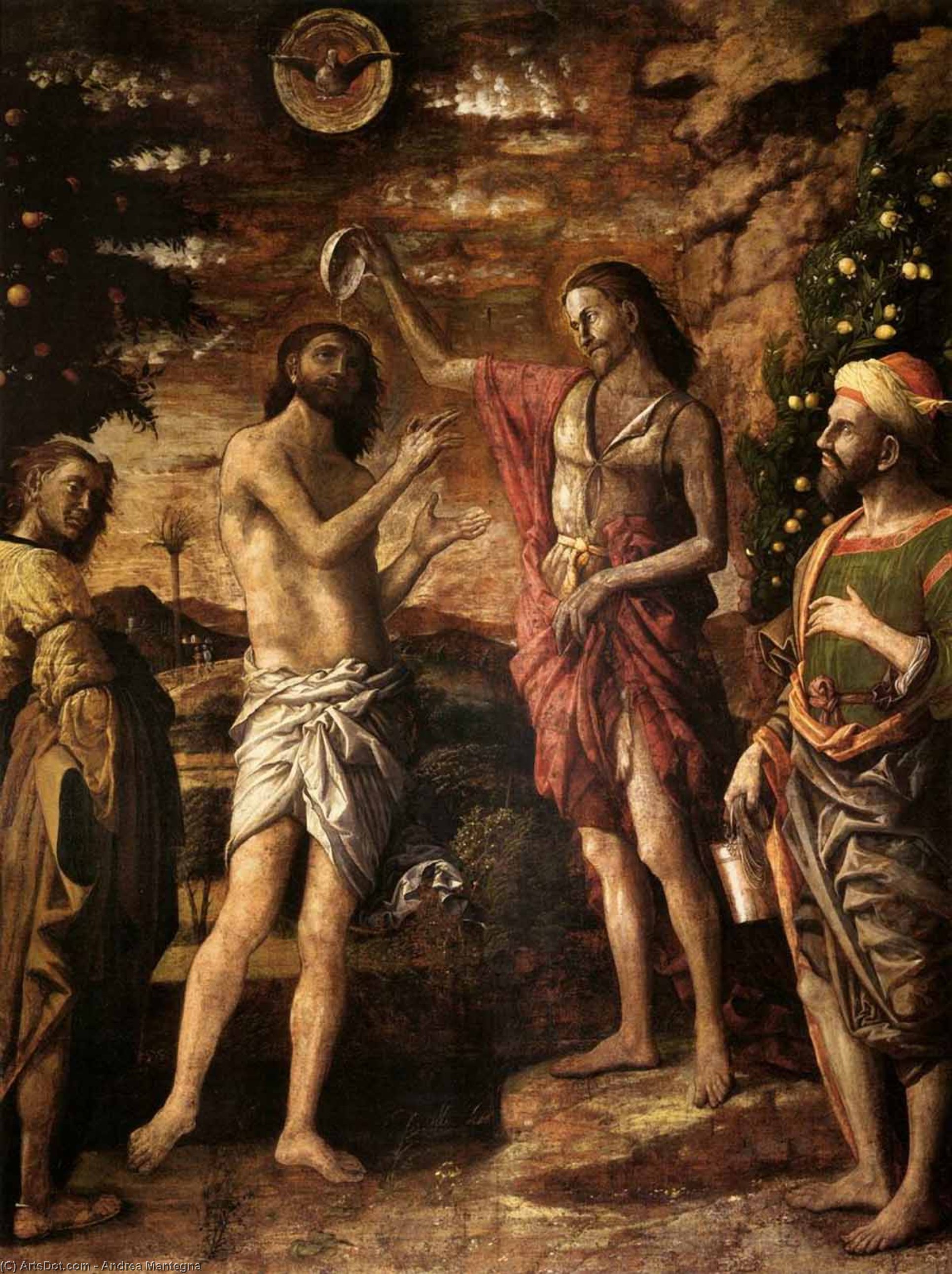WikiOO.org - אנציקלופדיה לאמנויות יפות - ציור, יצירות אמנות Andrea Mantegna - Baptism of Christ