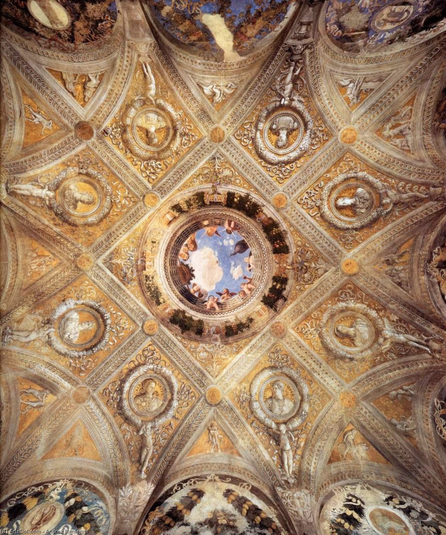 Wikioo.org – L'Enciclopedia delle Belle Arti - Pittura, Opere di Andrea Mantegna - soffitto decorazione
