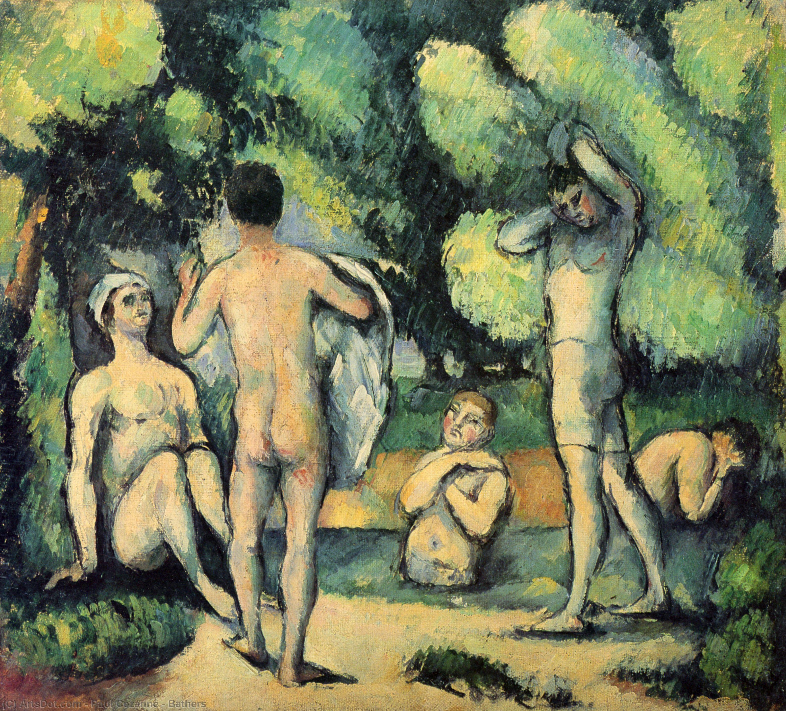 WikiOO.org - Enciklopedija likovnih umjetnosti - Slikarstvo, umjetnička djela Paul Cezanne - Bathers