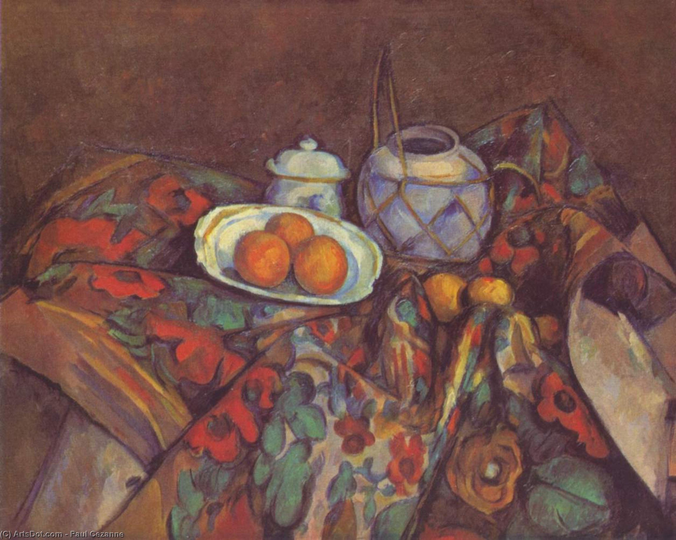WikiOO.org - אנציקלופדיה לאמנויות יפות - ציור, יצירות אמנות Paul Cezanne - Still Life with Oranges