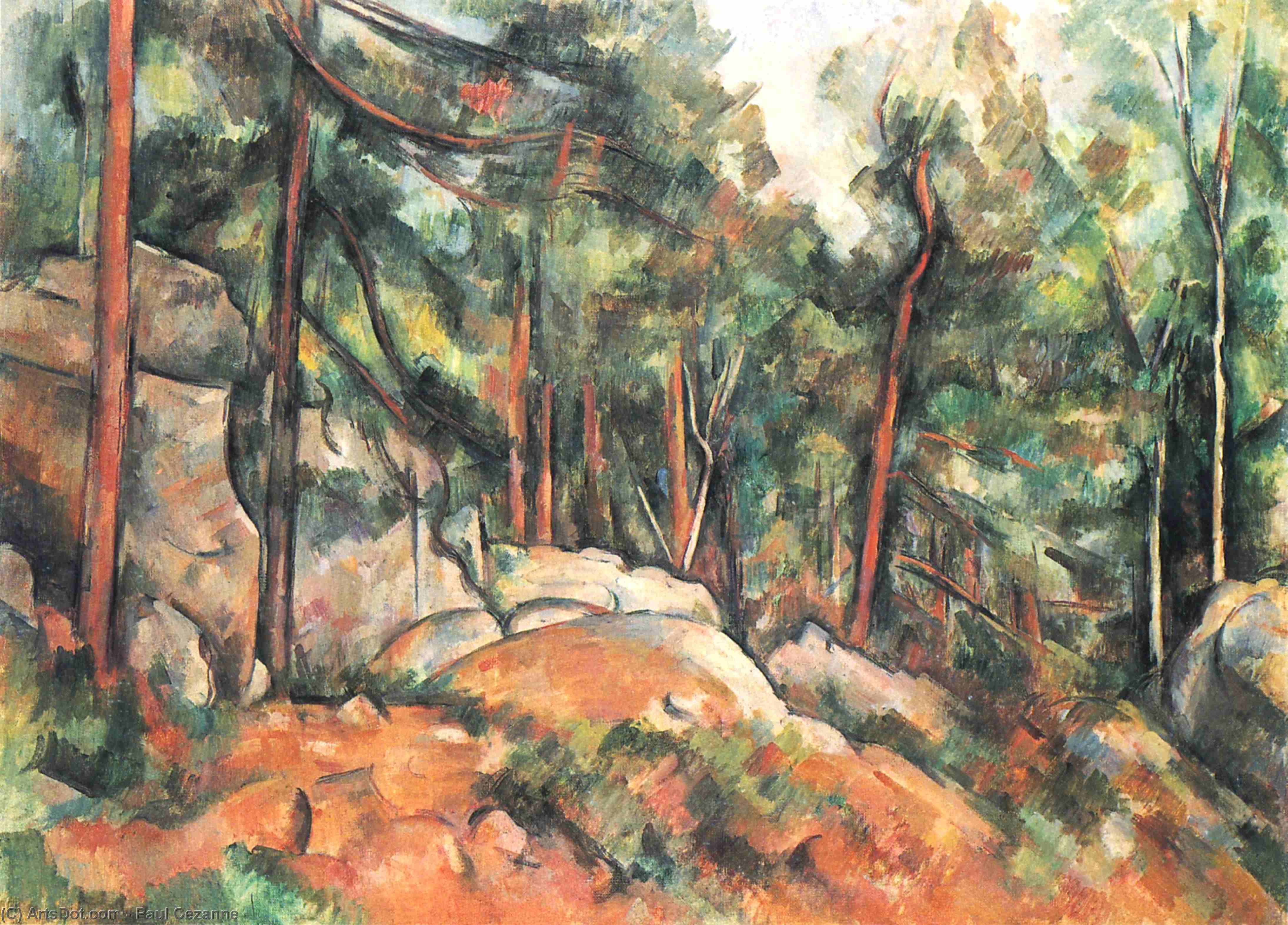 Wikioo.org - The Encyclopedia of Fine Arts - Painting, Artwork by Paul Cezanne - In the Forest