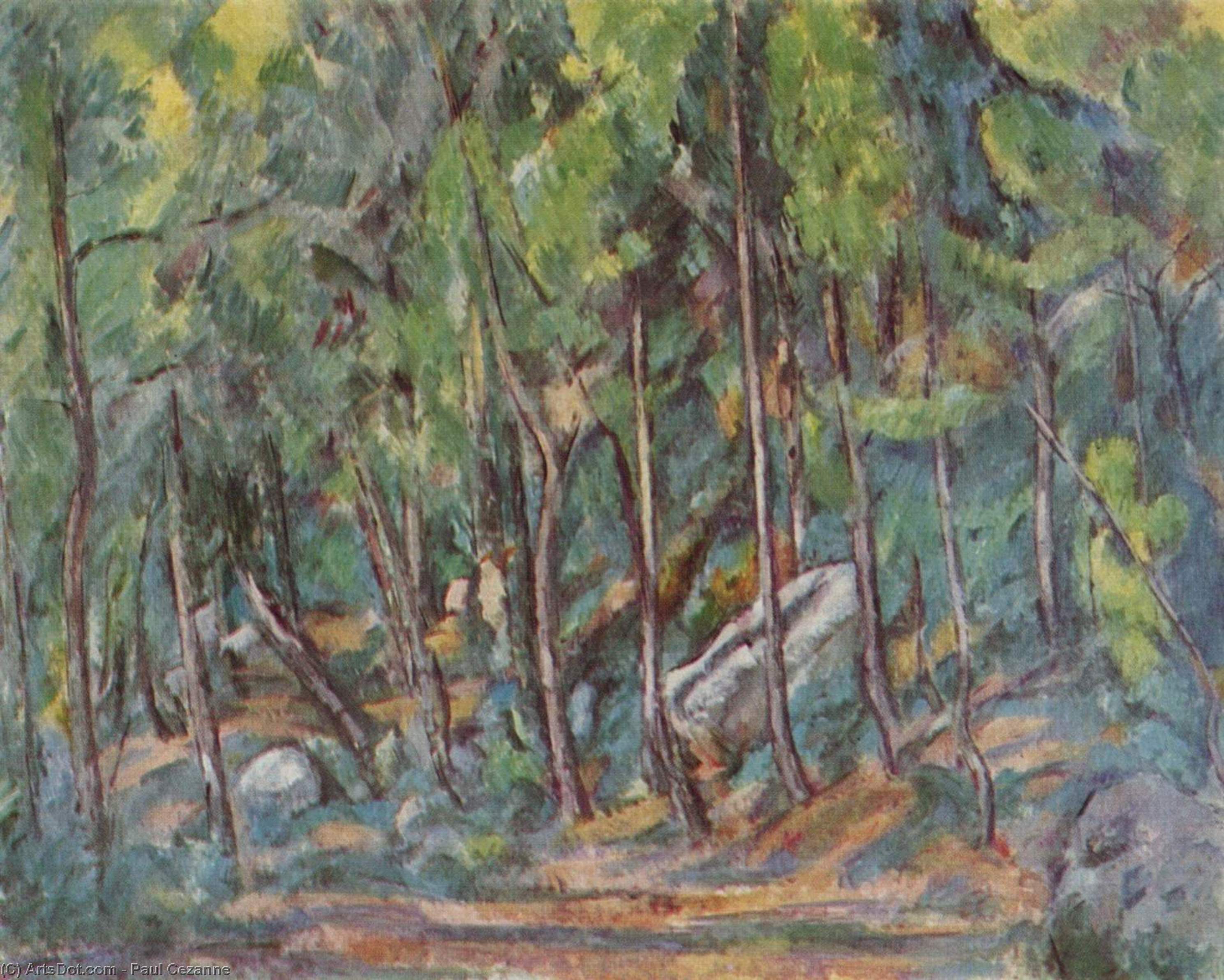 Wikioo.org - The Encyclopedia of Fine Arts - Painting, Artwork by Paul Cezanne - In the Forest of Fontainbleau