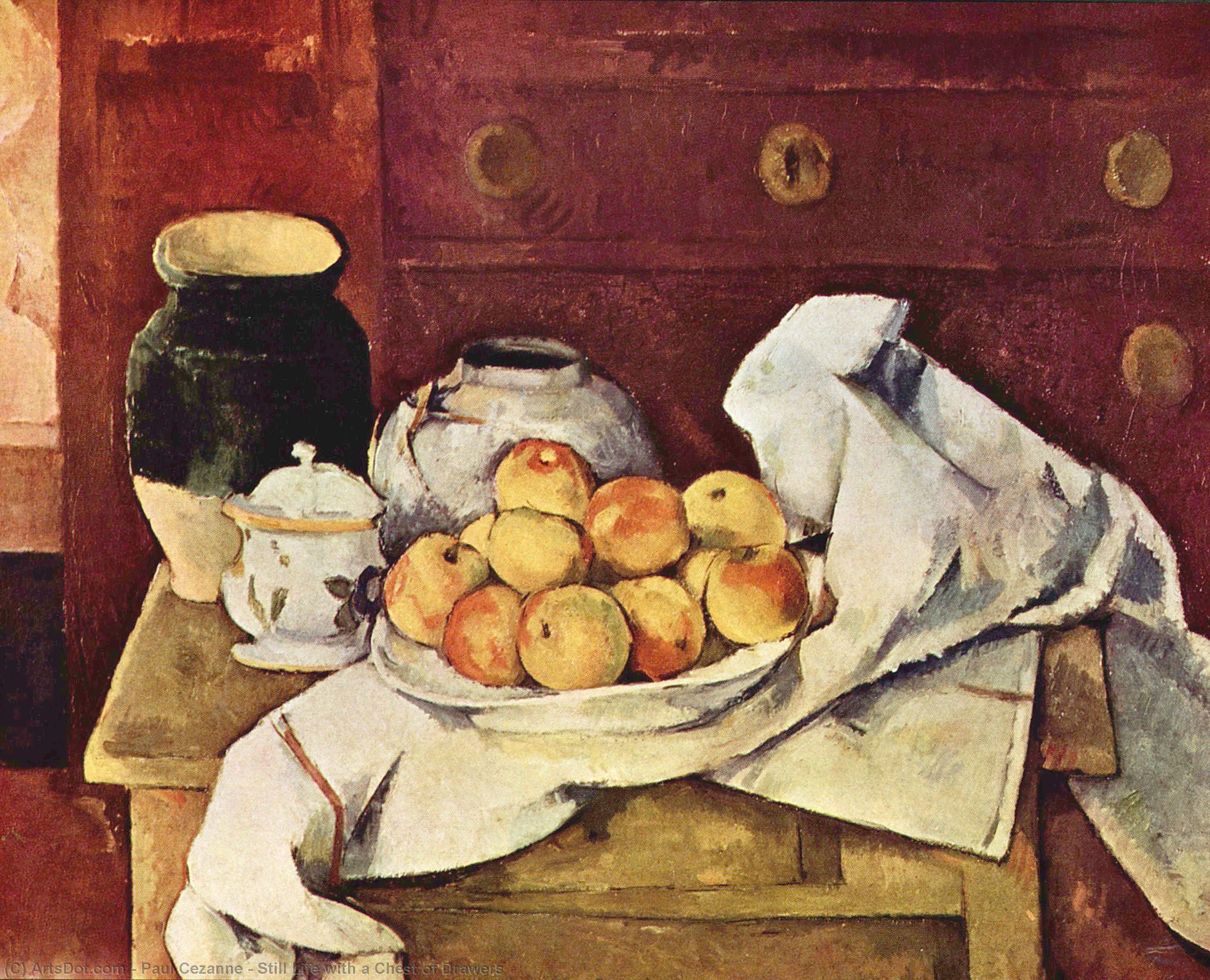 Wikioo.org - The Encyclopedia of Fine Arts - Painting, Artwork by Paul Cezanne - Still Life with a Chest of Drawers