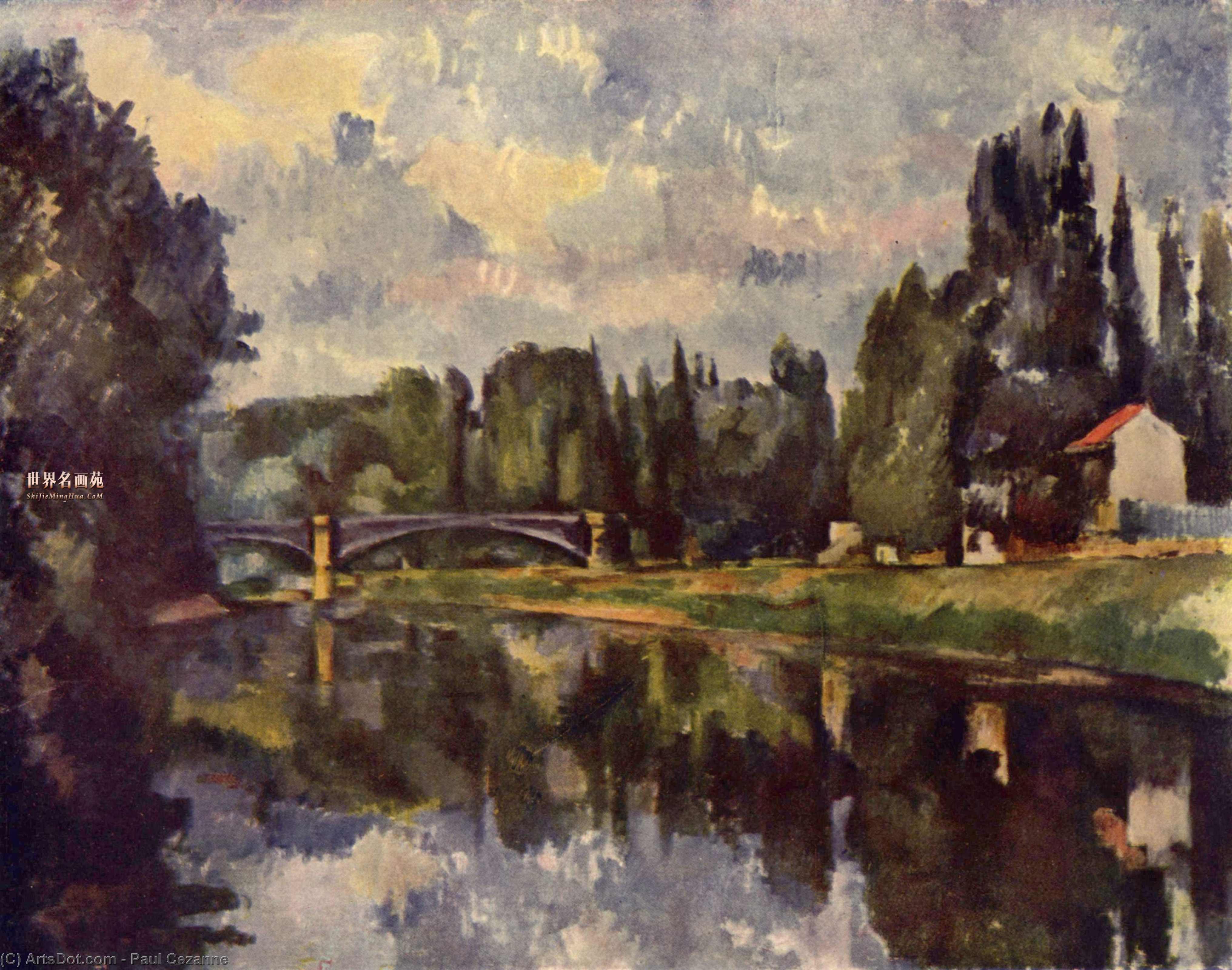WikiOO.org - Encyclopedia of Fine Arts - Målning, konstverk Paul Cezanne - Bridge over the Marne
