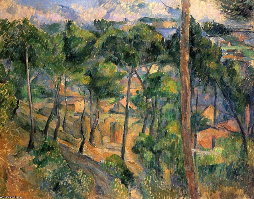 Wikioo.org - สารานุกรมวิจิตรศิลป์ - จิตรกรรม Paul Cezanne - L'Estaque View Through The Pines