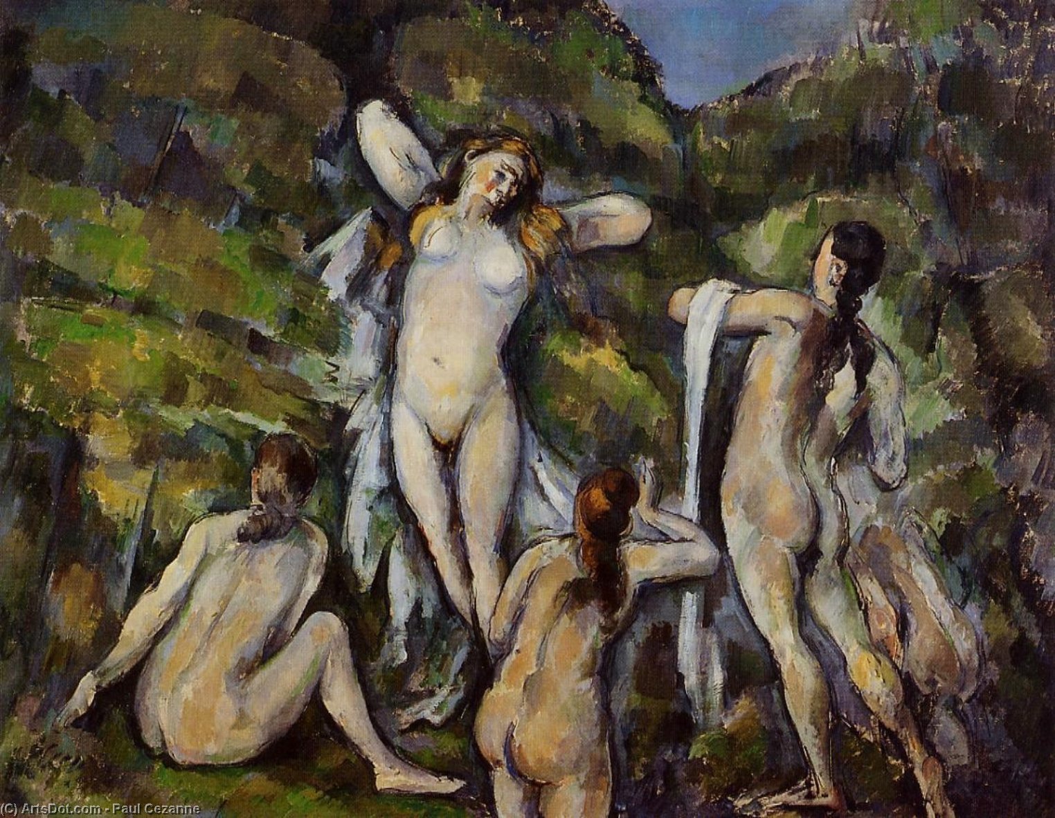 WikiOO.org - Encyclopedia of Fine Arts - Maľba, Artwork Paul Cezanne - Four Bathers