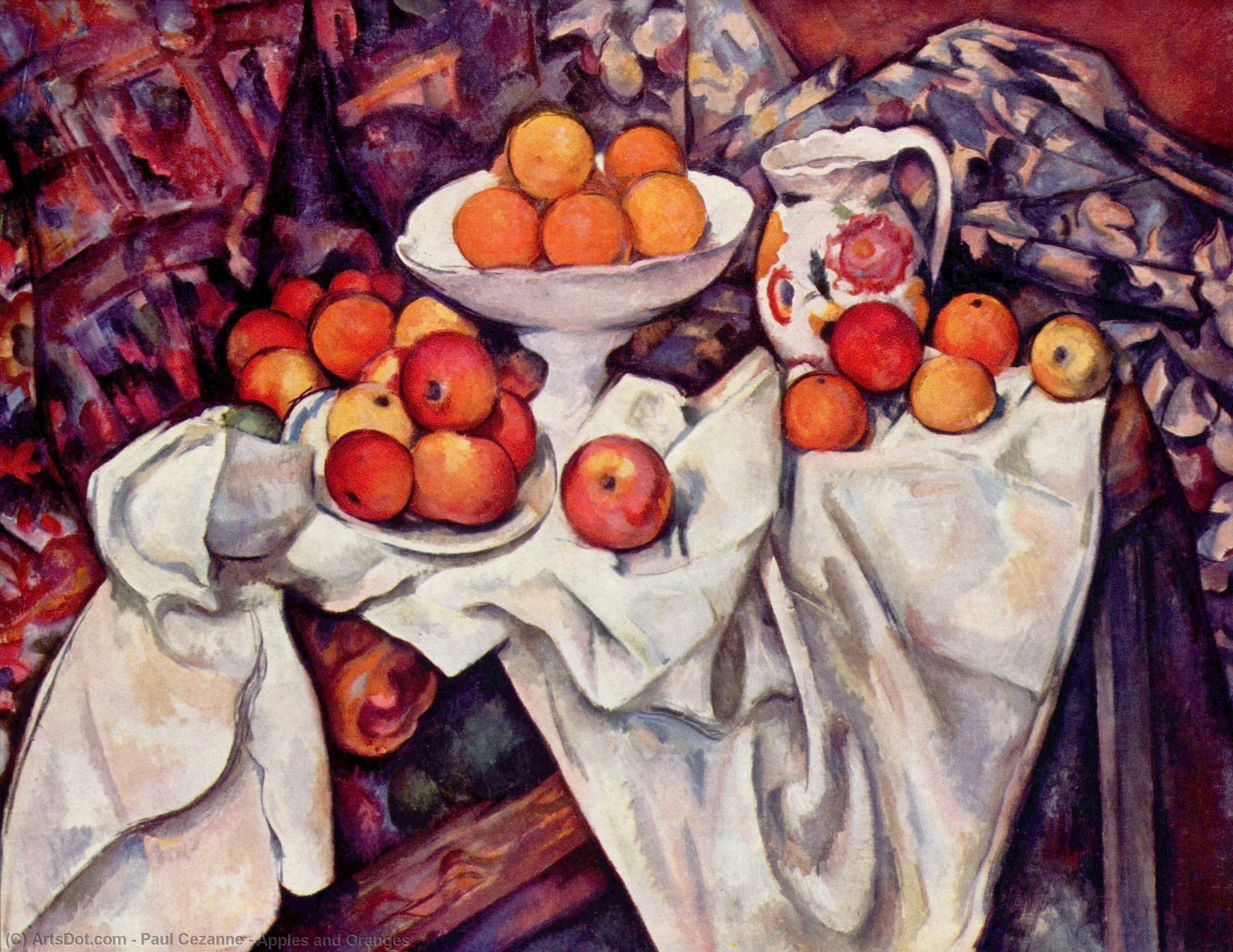 WikiOO.org - אנציקלופדיה לאמנויות יפות - ציור, יצירות אמנות Paul Cezanne - Apples and Oranges