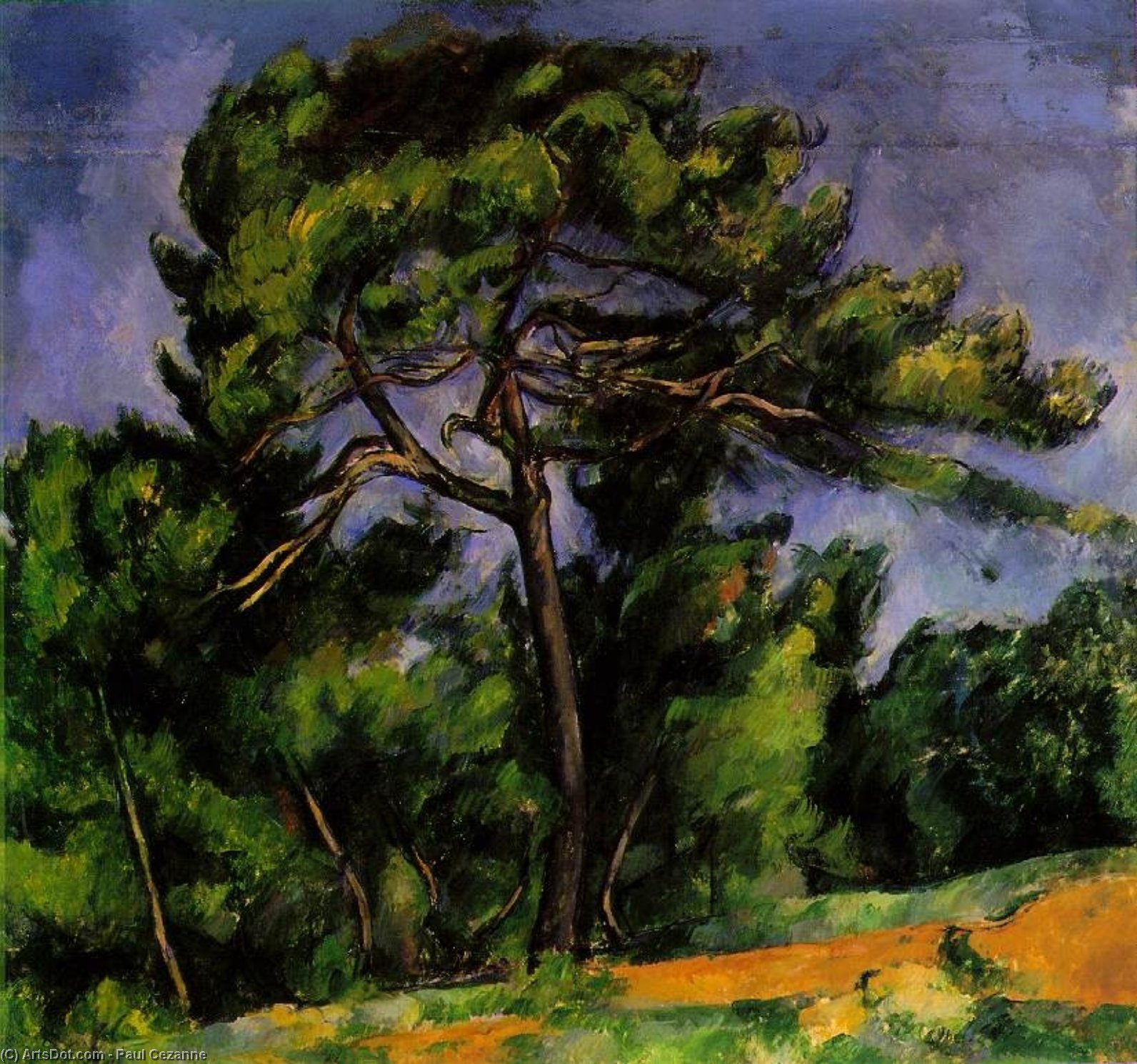 WikiOO.org - Encyclopedia of Fine Arts - Lukisan, Artwork Paul Cezanne - The Great Pine