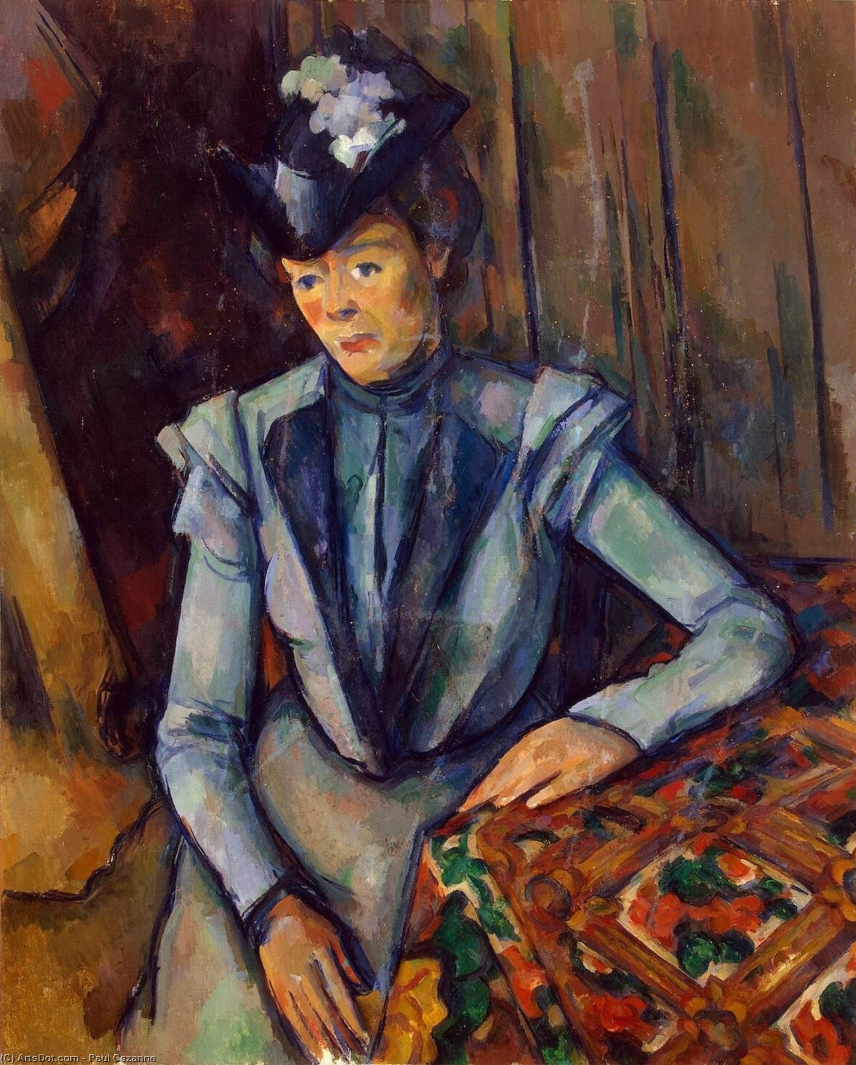 WikiOO.org - Güzel Sanatlar Ansiklopedisi - Resim, Resimler Paul Cezanne - Woman in Blue. Madame Cezanne