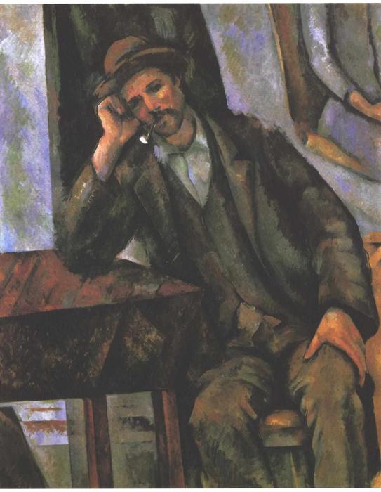 WikiOO.org - Εγκυκλοπαίδεια Καλών Τεχνών - Ζωγραφική, έργα τέχνης Paul Cezanne - Man Smoking a Pipe