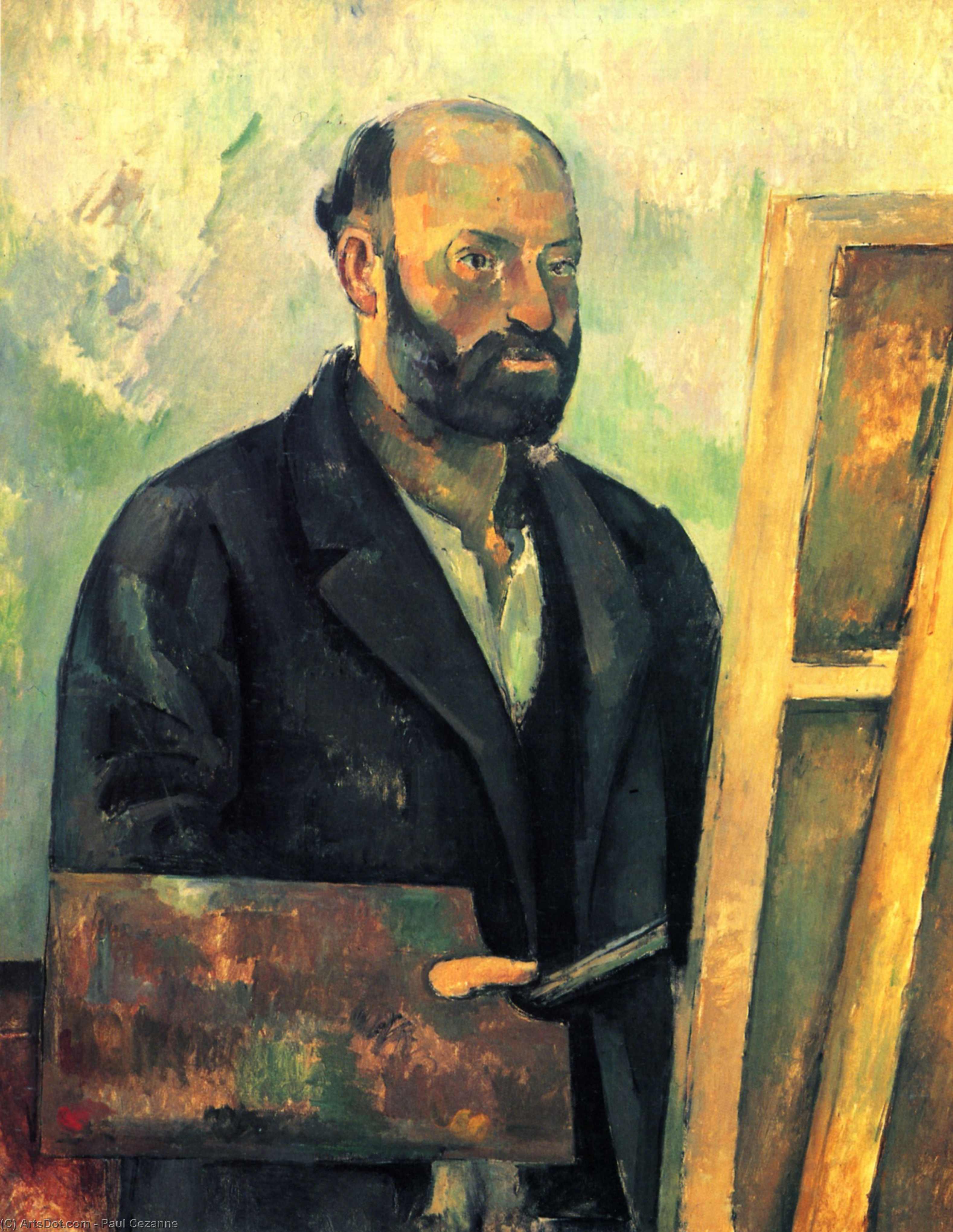 WikiOO.org - Encyclopedia of Fine Arts - Maľba, Artwork Paul Cezanne - Self-Portrait with Palette