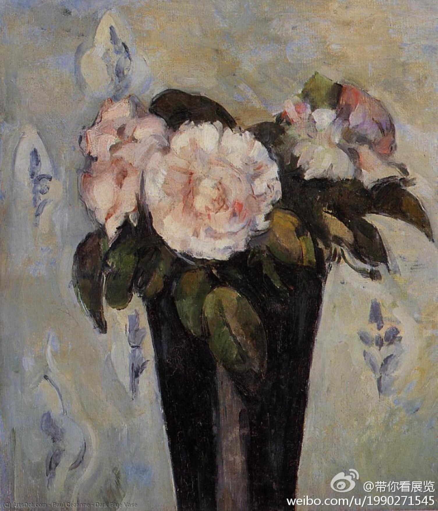 WikiOO.org - Enciclopédia das Belas Artes - Pintura, Arte por Paul Cezanne - Dark Blue Vase