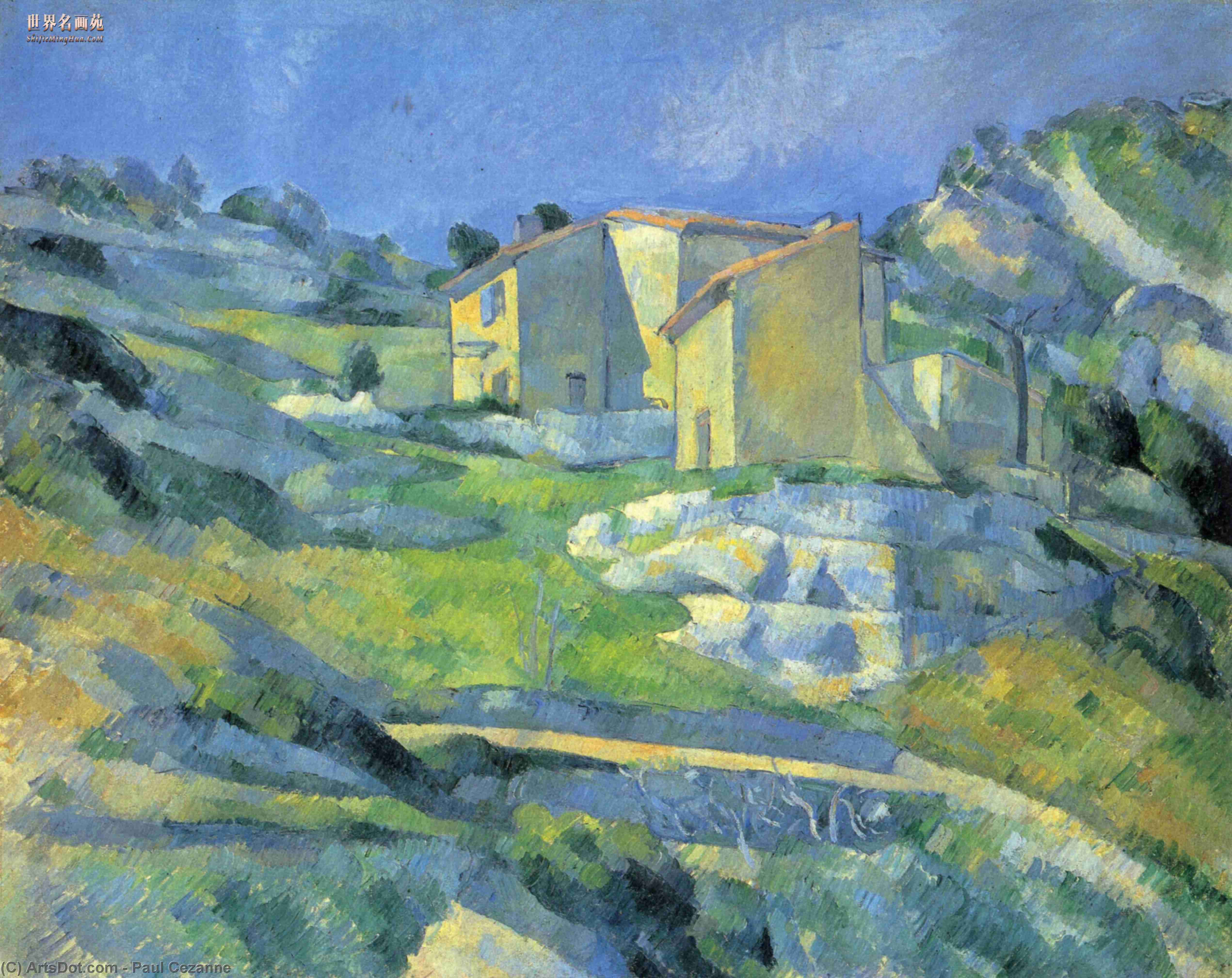 Wikoo.org - موسوعة الفنون الجميلة - اللوحة، العمل الفني Paul Cezanne - Houses at the L'Estaque