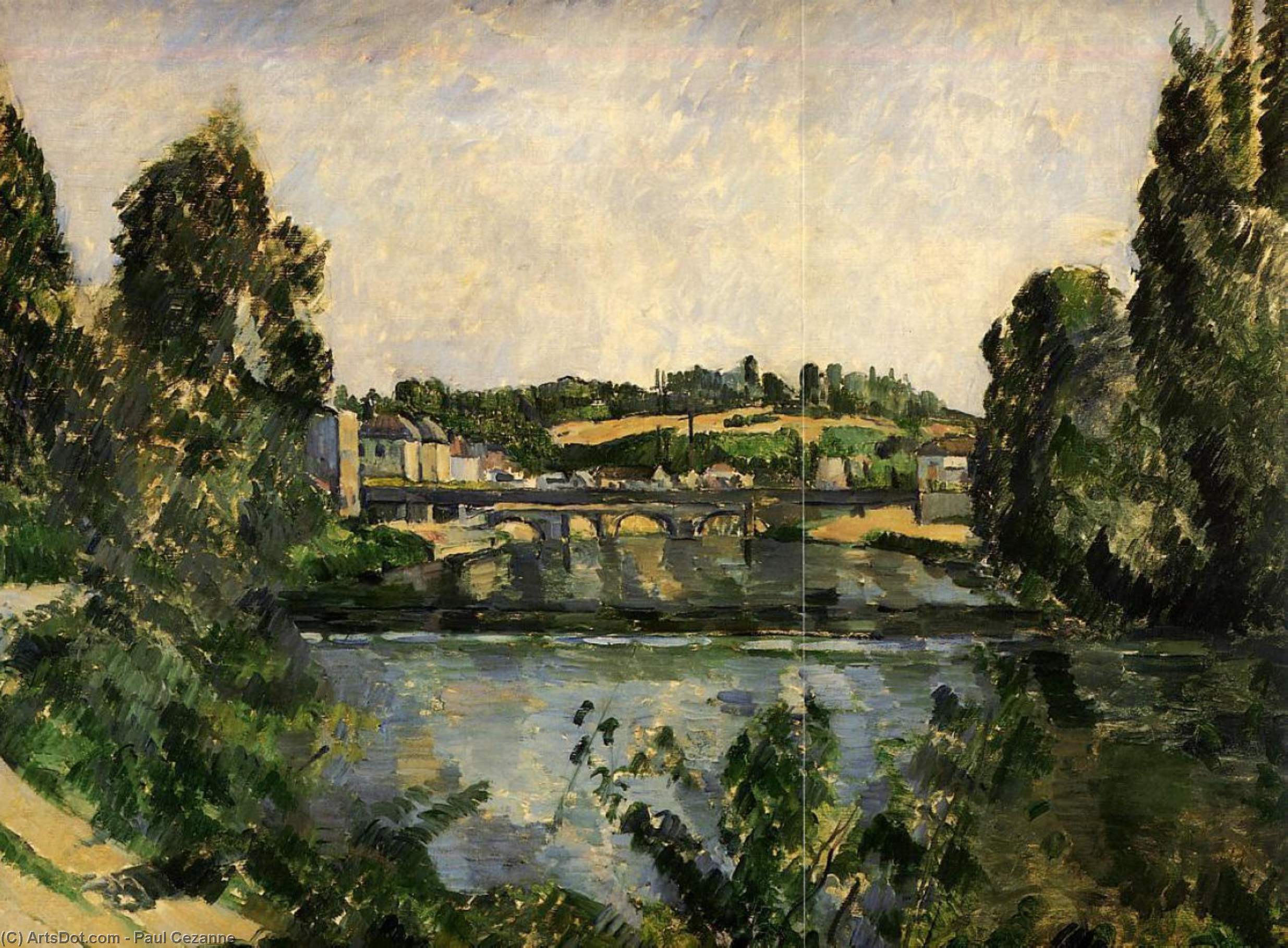 Wikioo.org - The Encyclopedia of Fine Arts - Painting, Artwork by Paul Cezanne - Bridge and Waterfall at Pontoise
