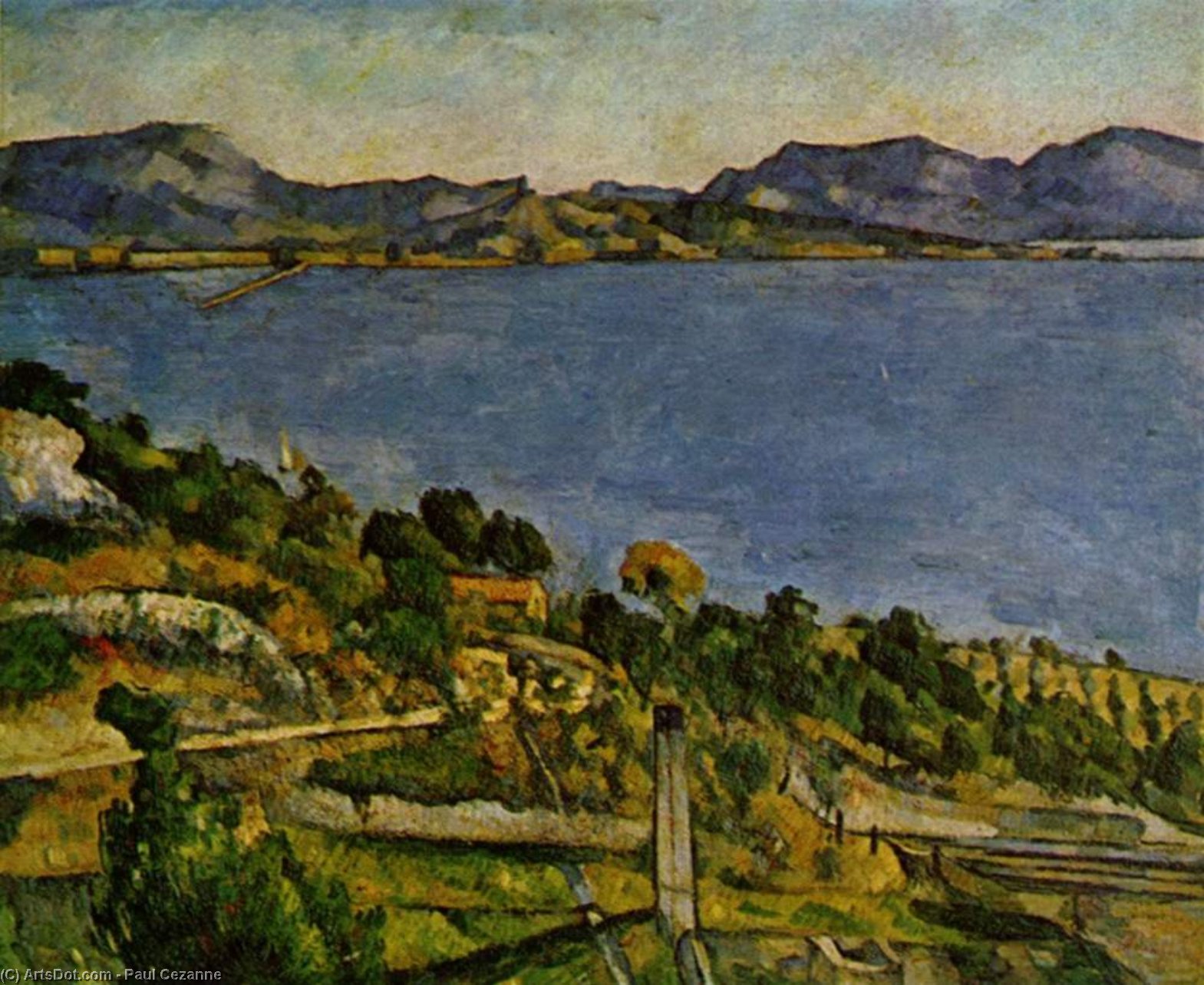 Wikioo.org – La Enciclopedia de las Bellas Artes - Pintura, Obras de arte de Paul Cezanne - Mar en L'Estaque