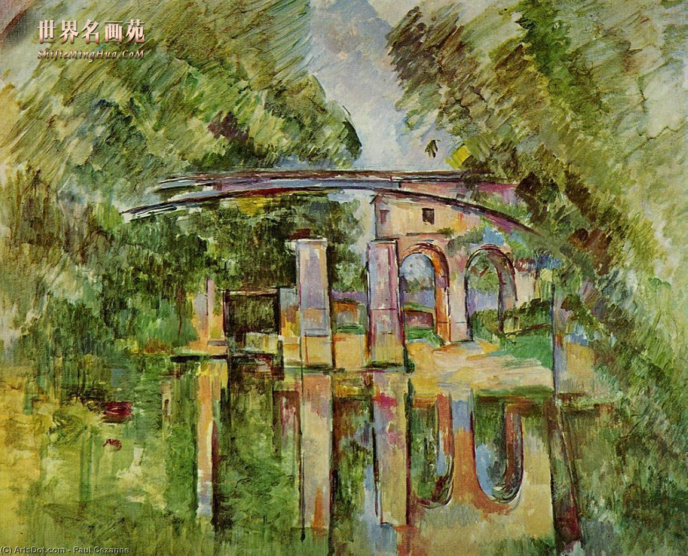 WikiOO.org - Εγκυκλοπαίδεια Καλών Τεχνών - Ζωγραφική, έργα τέχνης Paul Cezanne - The Aqueduct and Lock