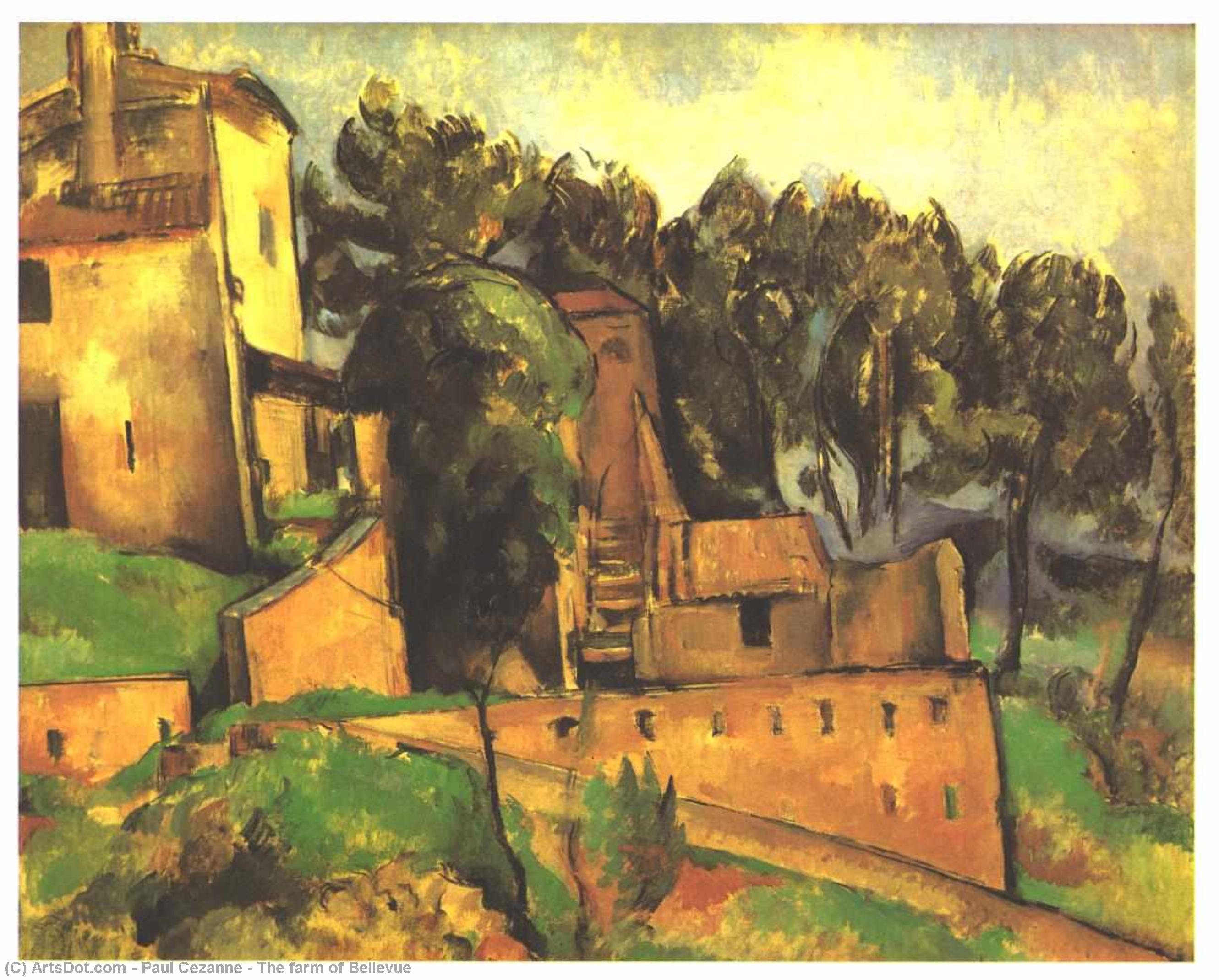 WikiOO.org - Εγκυκλοπαίδεια Καλών Τεχνών - Ζωγραφική, έργα τέχνης Paul Cezanne - The farm of Bellevue
