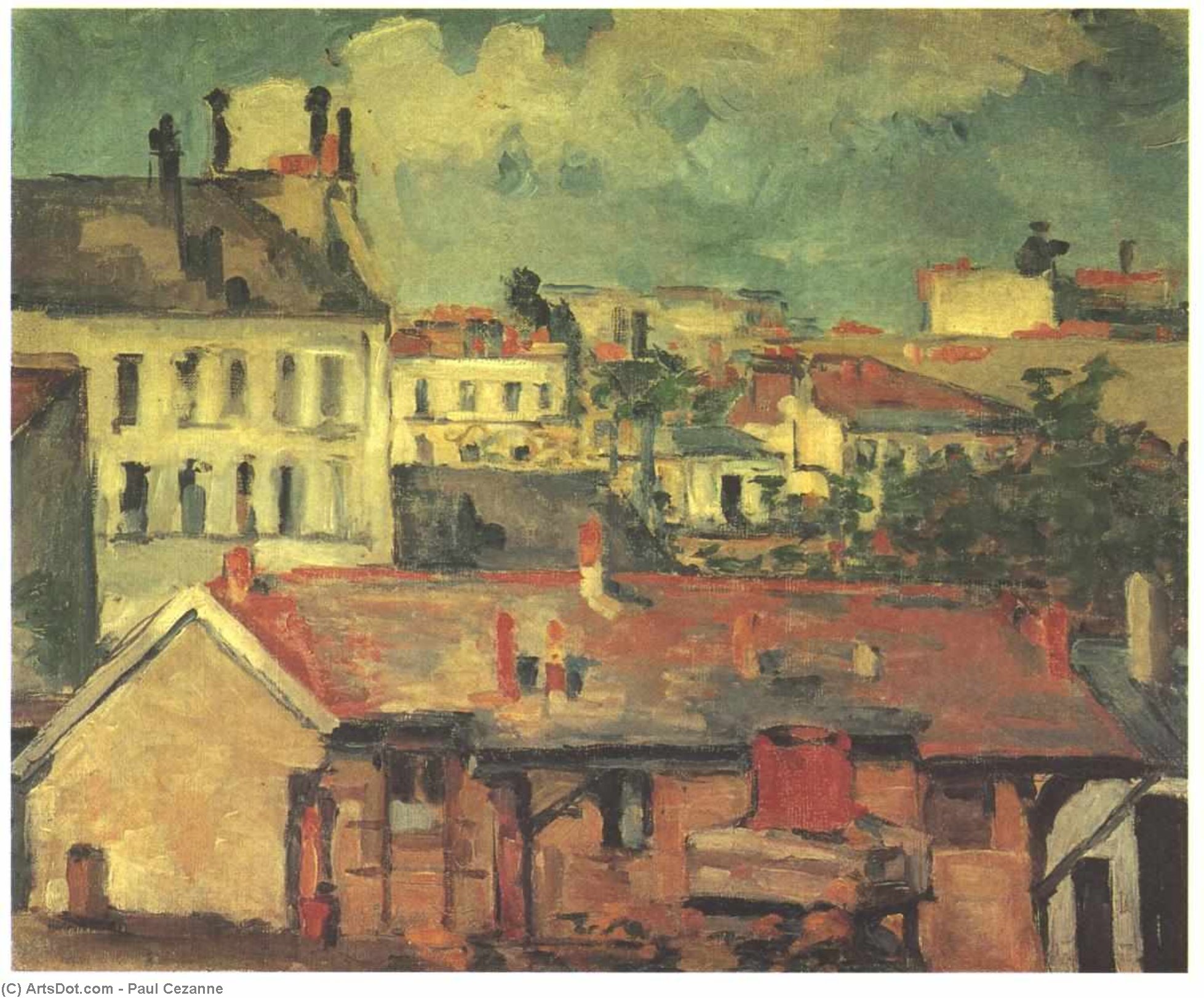 Wikioo.org - The Encyclopedia of Fine Arts - Painting, Artwork by Paul Cezanne - The roofs