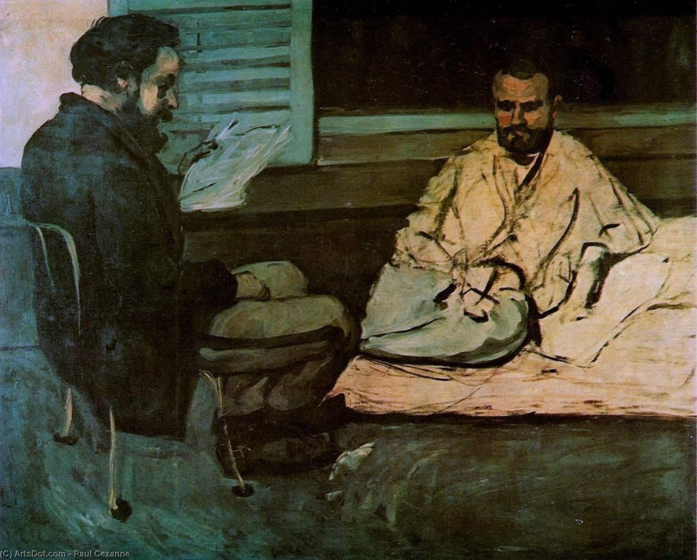 WikiOO.org - دایره المعارف هنرهای زیبا - نقاشی، آثار هنری Paul Cezanne - Paul Alexis Reading a Manuscript to Emile Zola