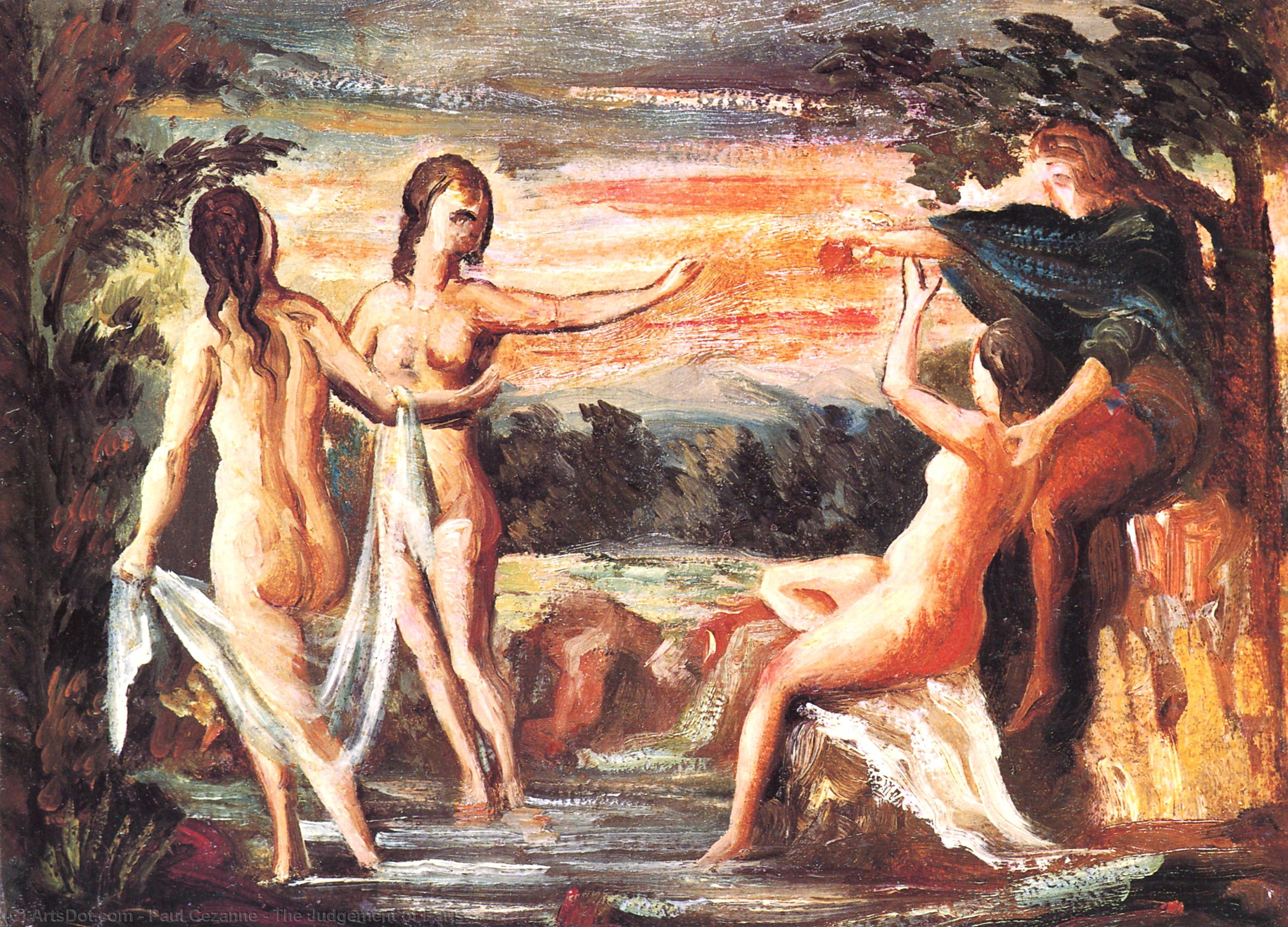 WikiOO.org - Encyclopedia of Fine Arts - Maľba, Artwork Paul Cezanne - The Judgement of Paris
