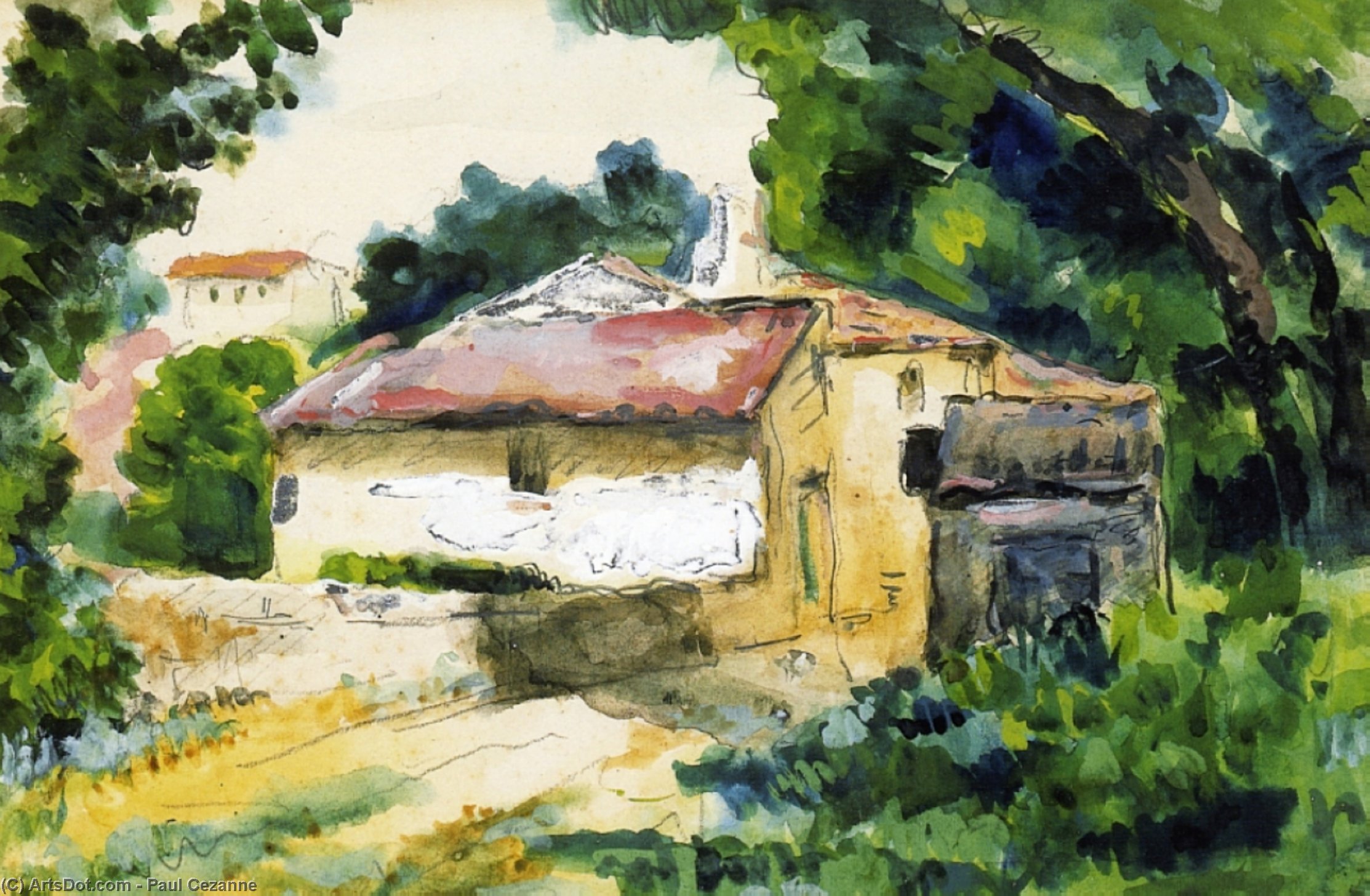 Wikioo.org - Bách khoa toàn thư về mỹ thuật - Vẽ tranh, Tác phẩm nghệ thuật Paul Cezanne - House in Provence