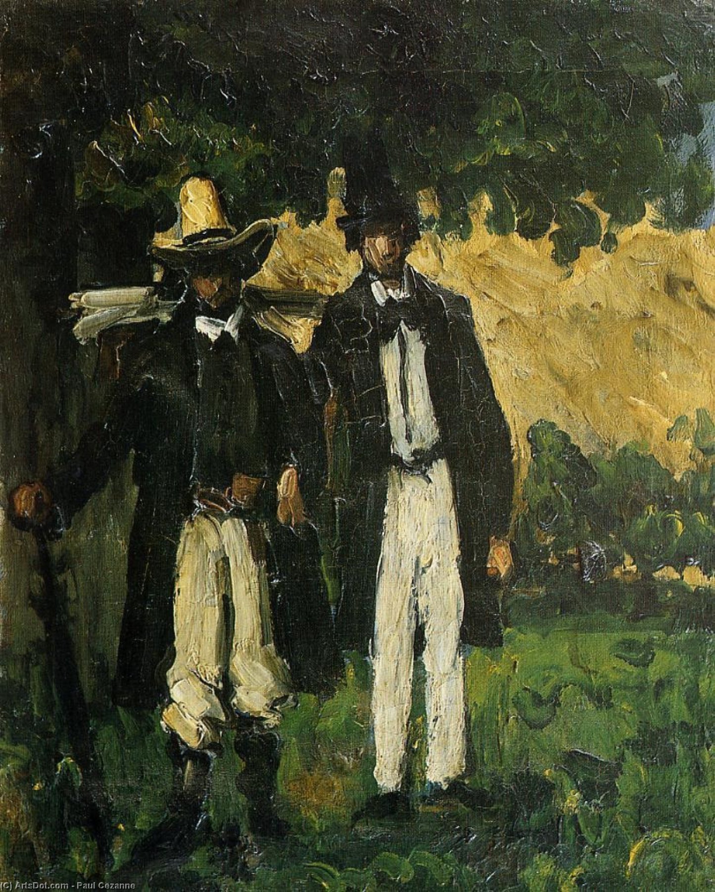 Wikioo.org - The Encyclopedia of Fine Arts - Painting, Artwork by Paul Cezanne - Marion and Valabregue Posing for a Picture