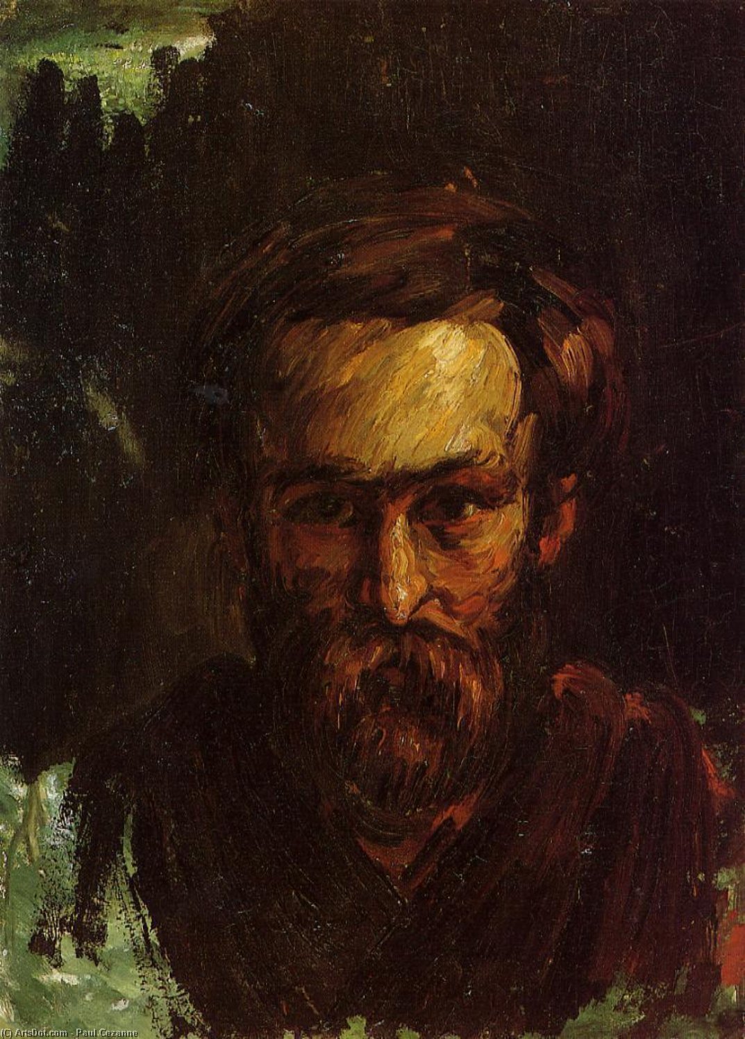 WikiOO.org - 백과 사전 - 회화, 삽화 Paul Cezanne - Portrait of a Man